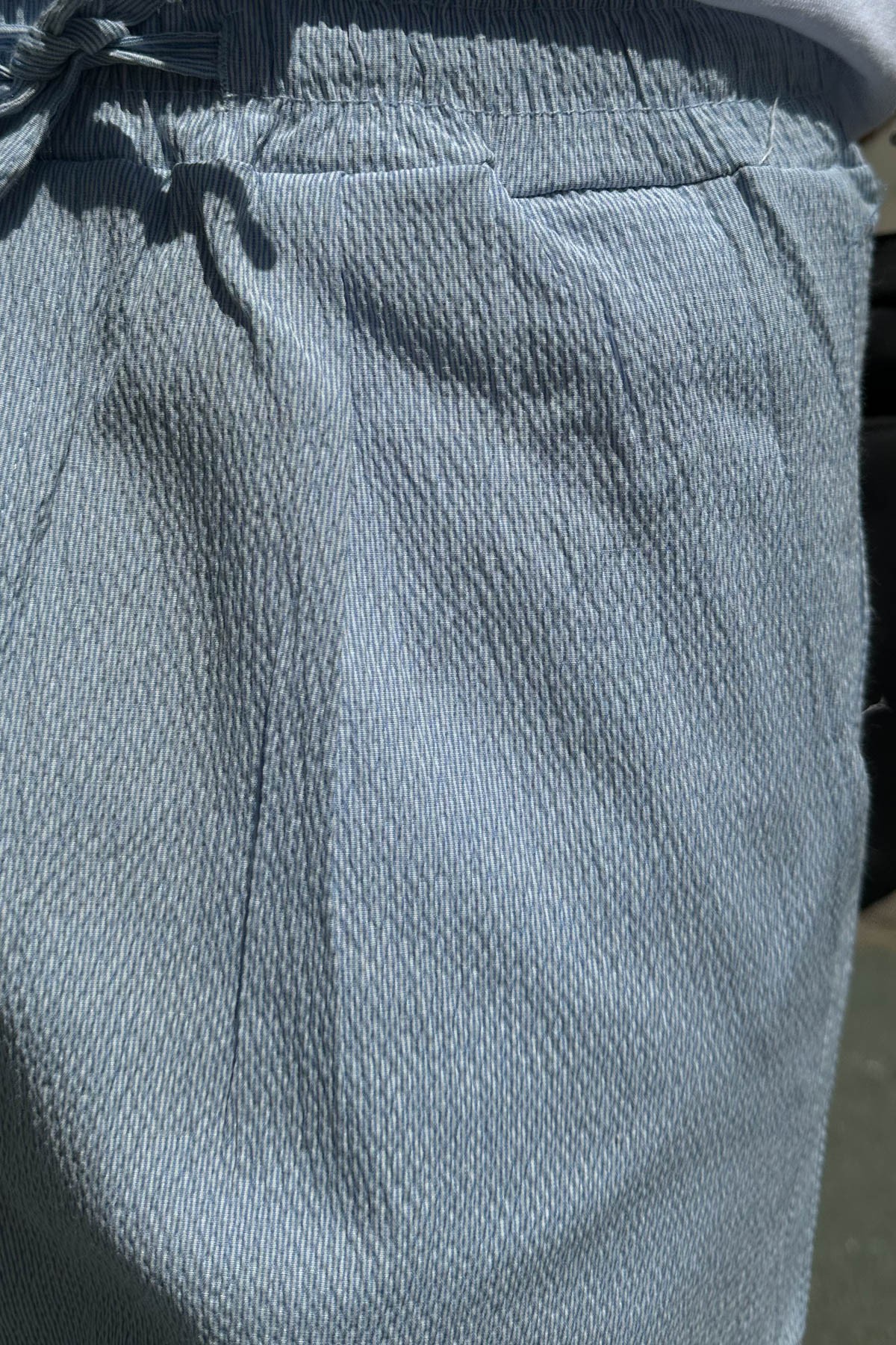 Kırınkıl Kumaş Bebe Mavi Pantolon