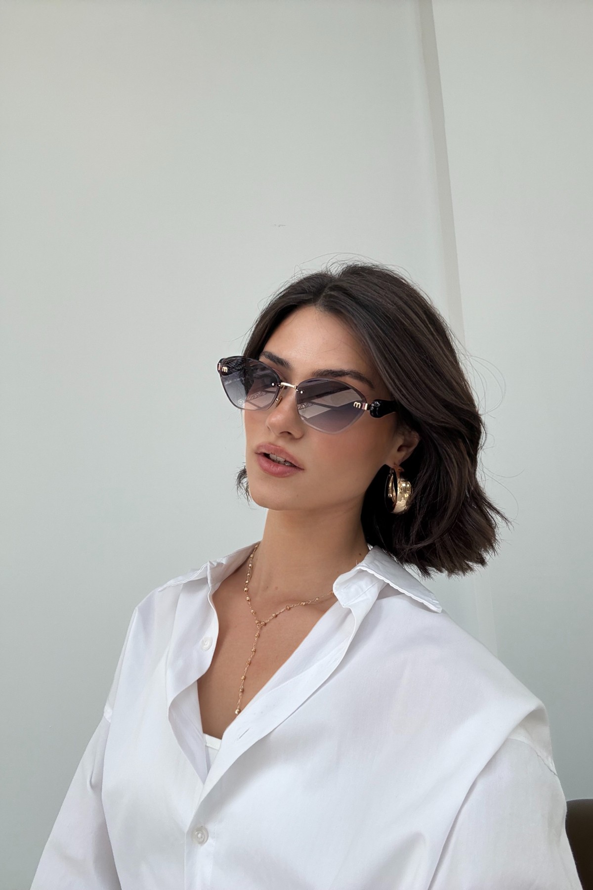 Miu Miu Cat-Eye Gözlük Mavi-Siyah