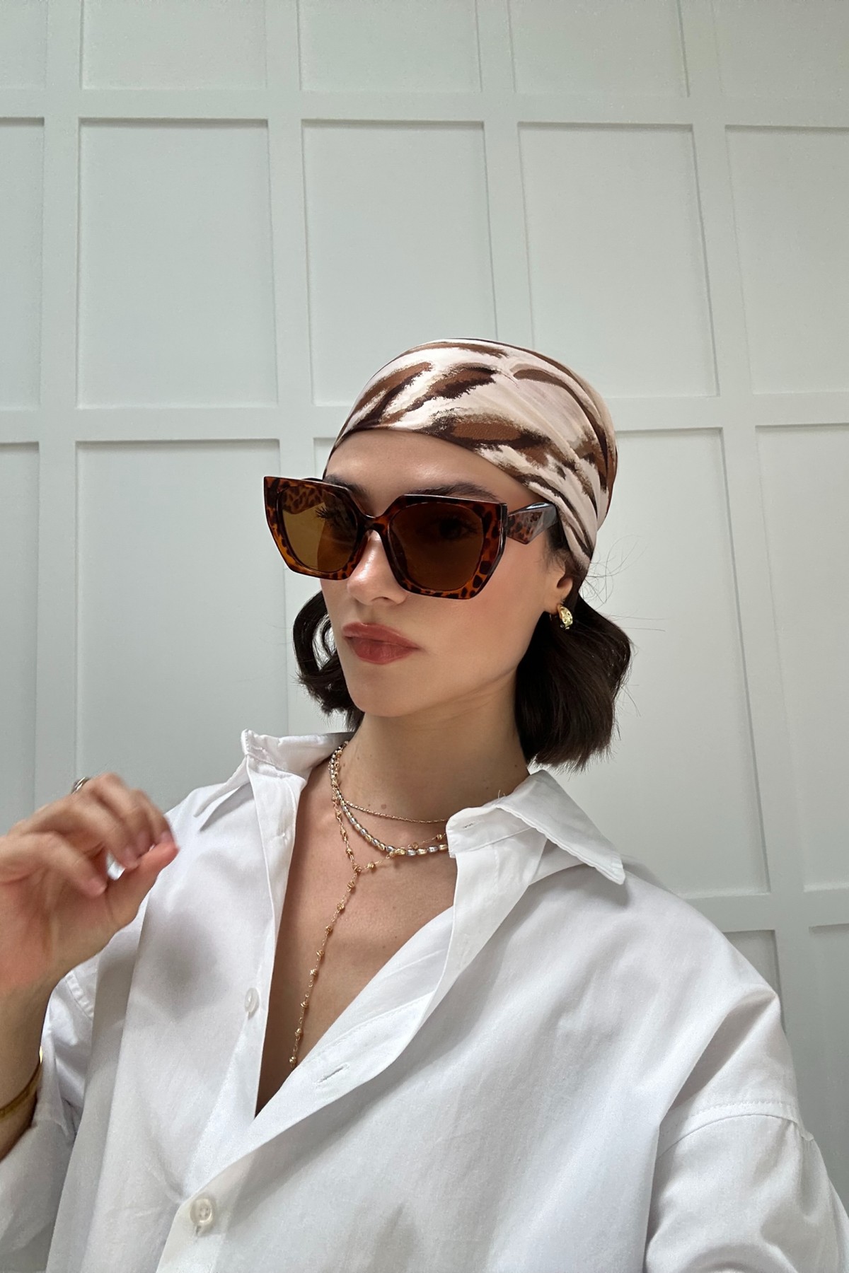 90's Cat-Eye Gözlük Leopar Desen