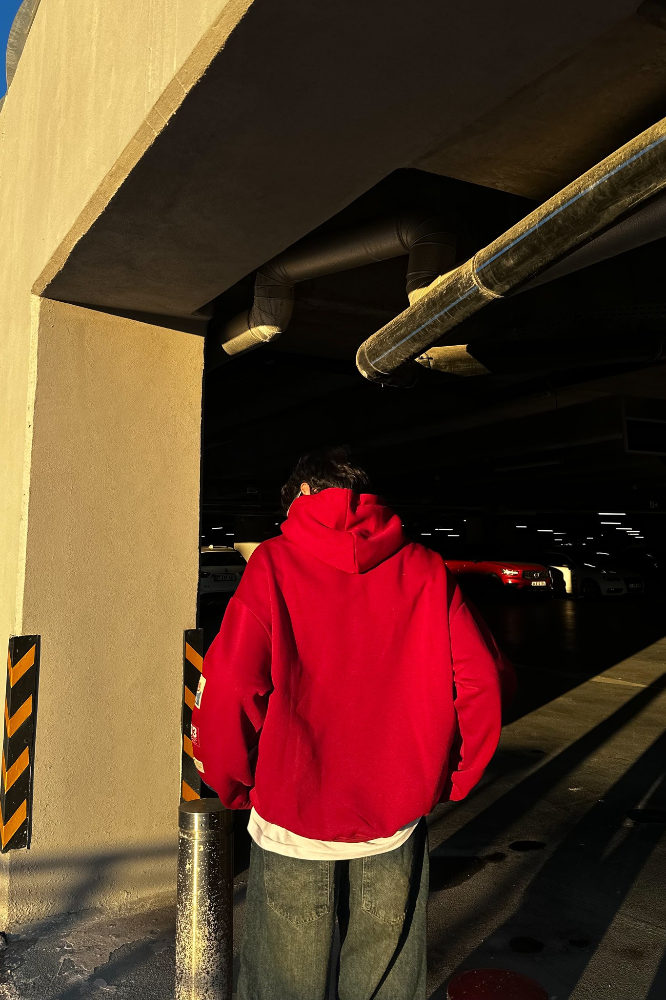 Baskılı 90's Oversize Bordo Hoodie