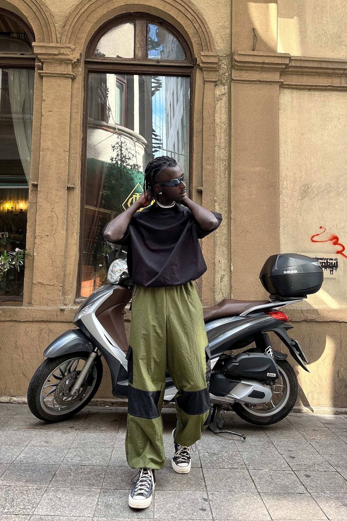 Skater Yeşil Paraşüt Pantolon