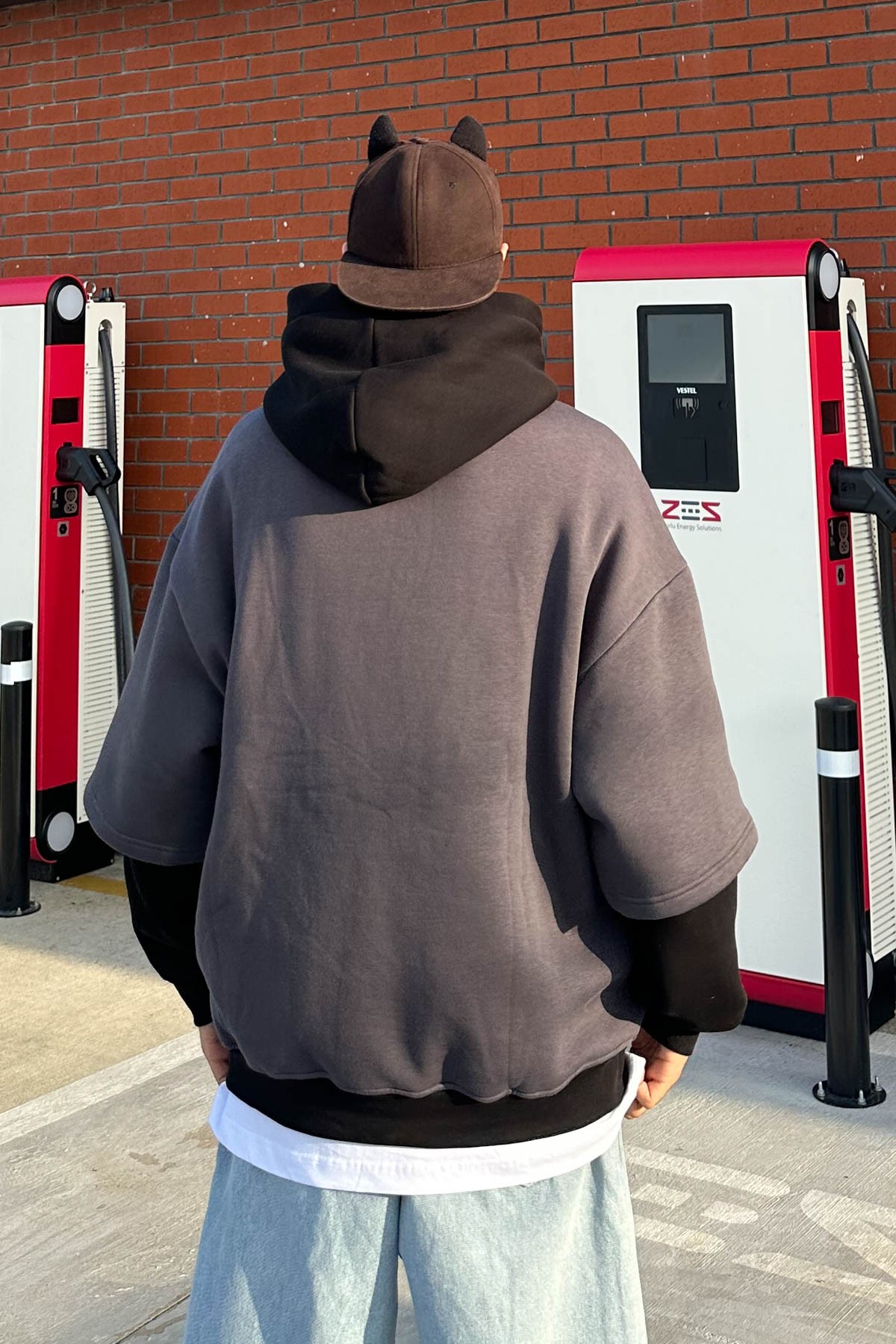 Human Academy Füme Oversize Sweatshirt