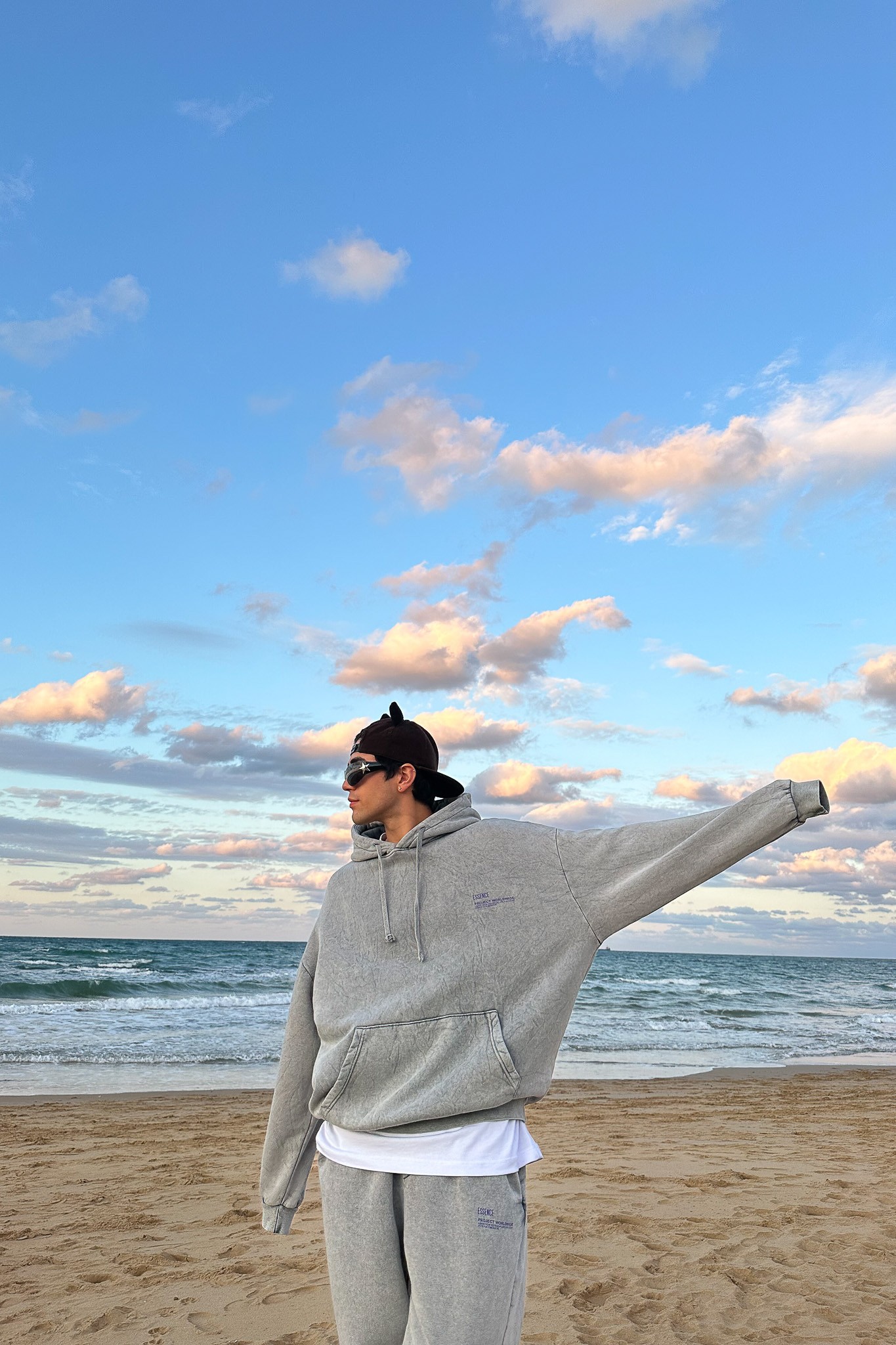Comfy Açık Gri Oversize Eşofman Takımı