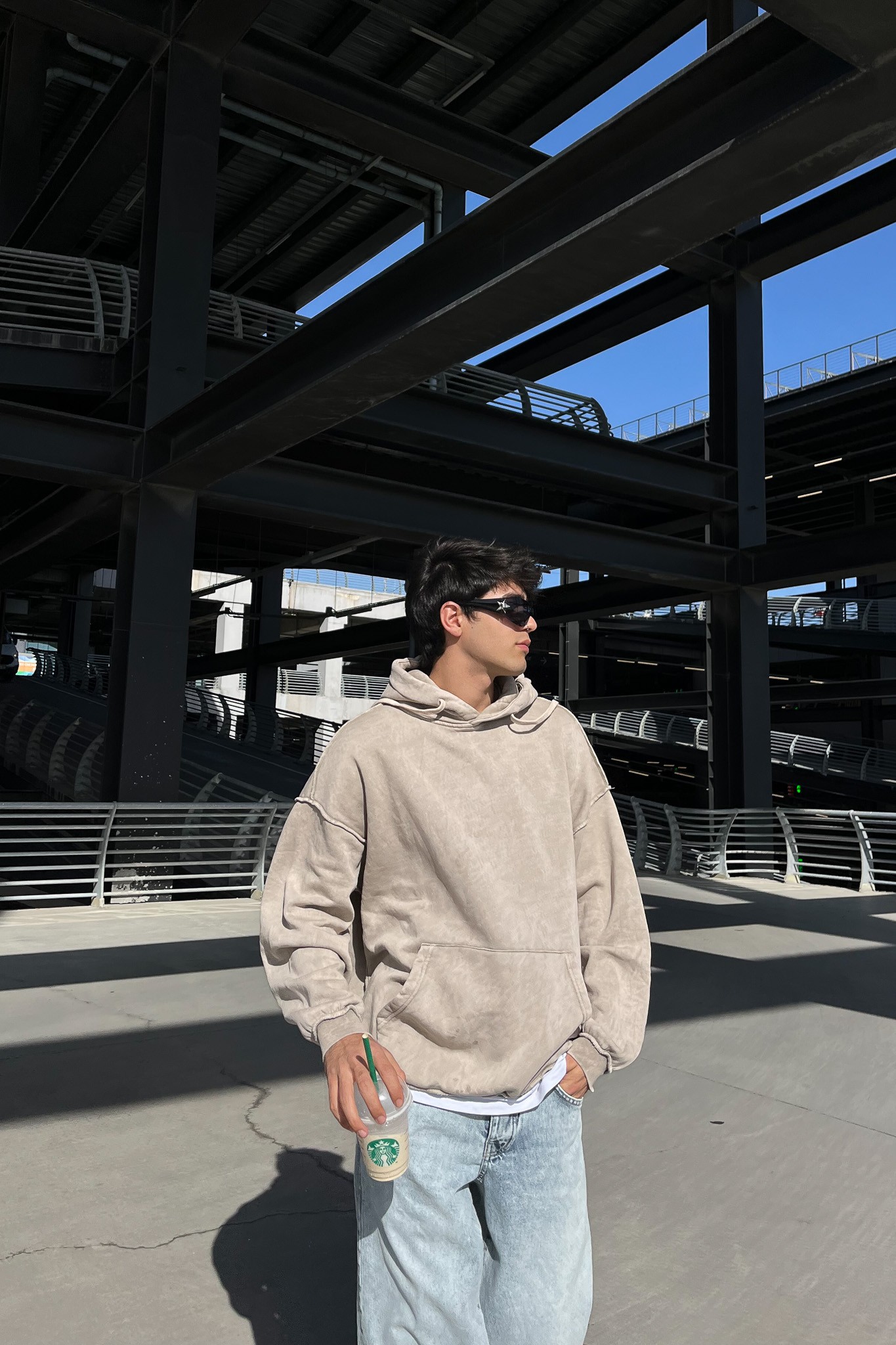Acid Wash Premium Taş Hoodie