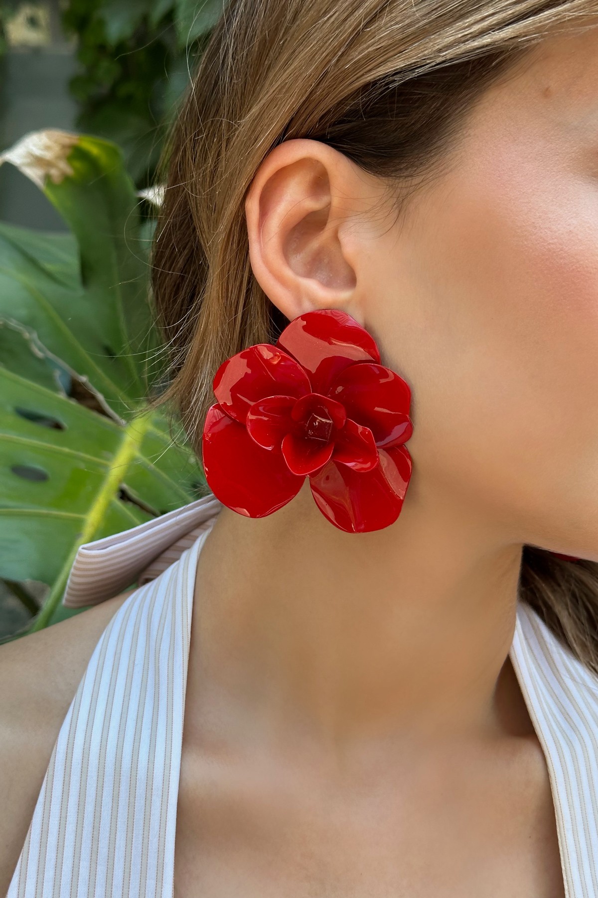 Red Flower Küpe Kırmızı
