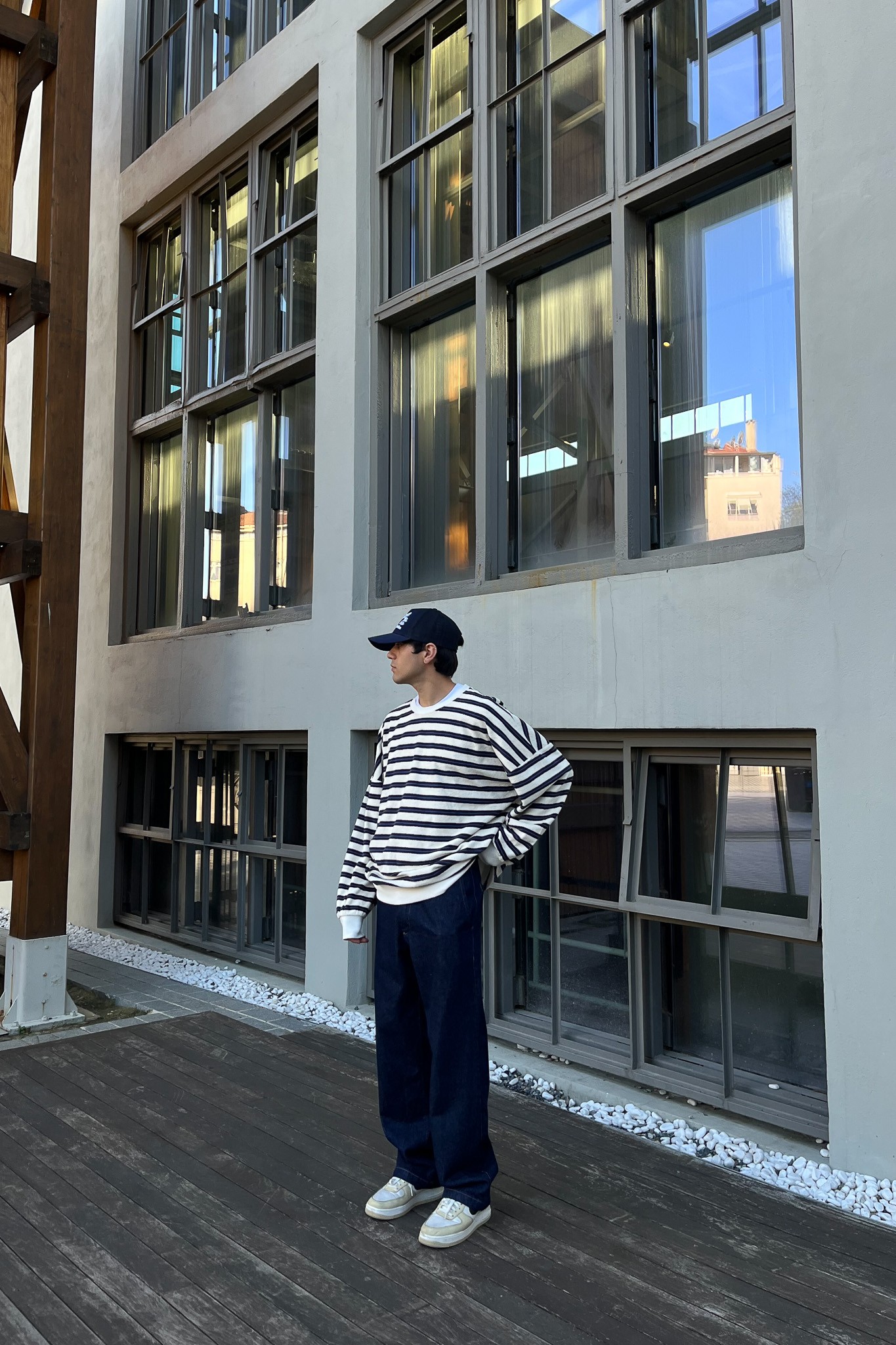 Loose Fit Lacivert Basic Pantolon