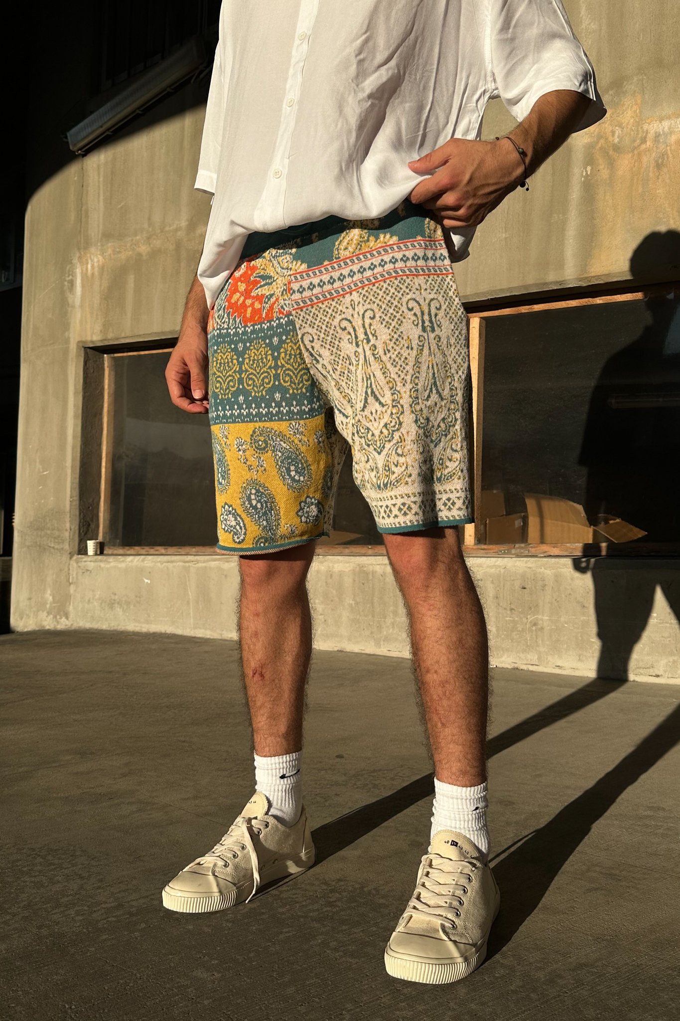 Premium Etnik Desen Relaxed Fit Şort