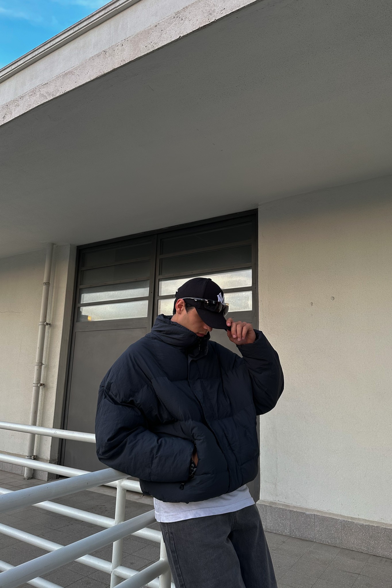 Puffer Siyah Oversize Mont