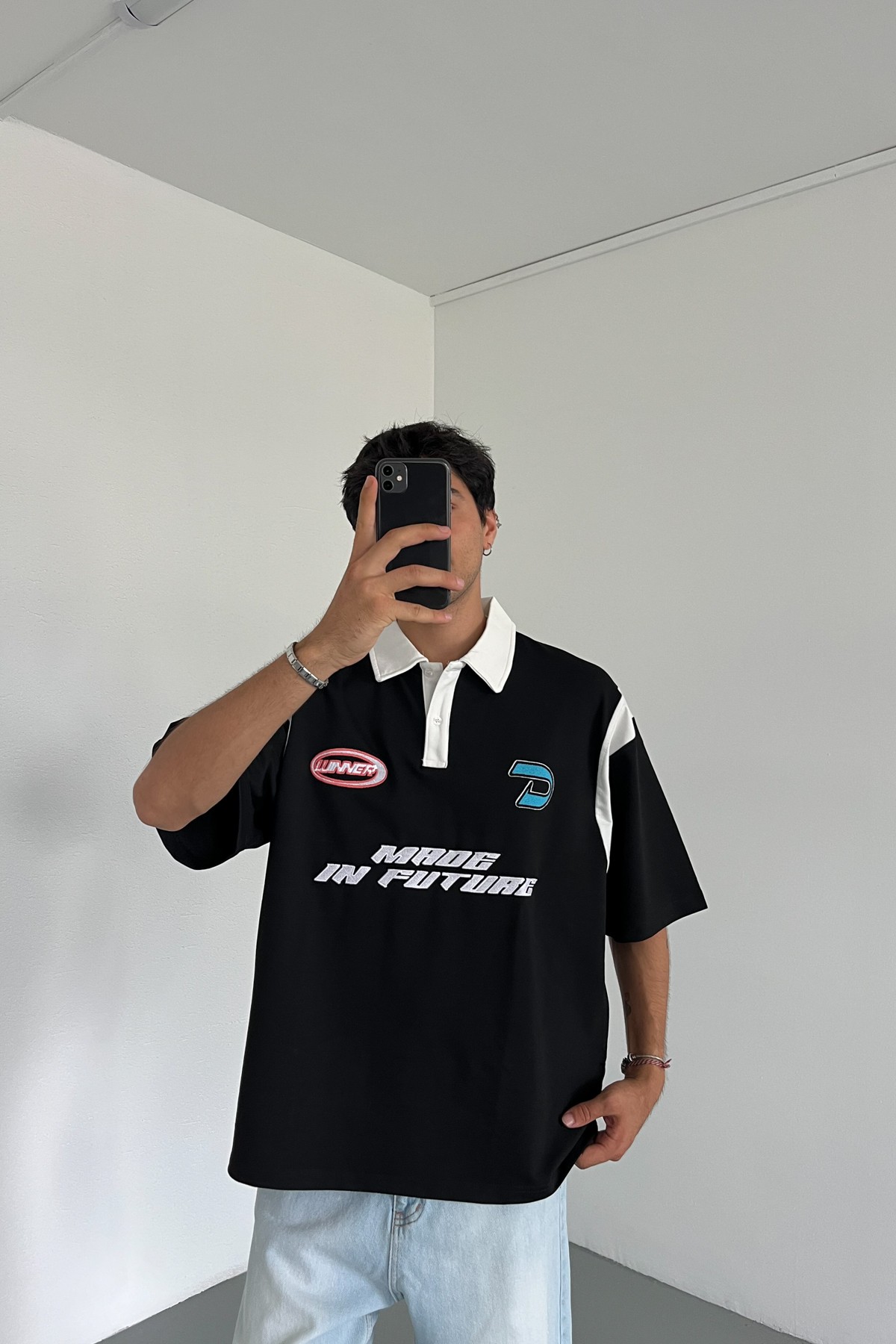 Polo Yaka Future Baskılı T-shirt