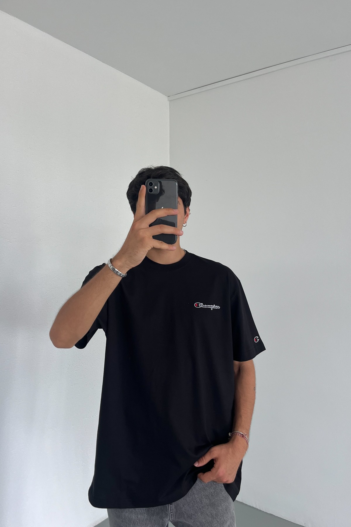 Champion Baskılı Basic Tshırt