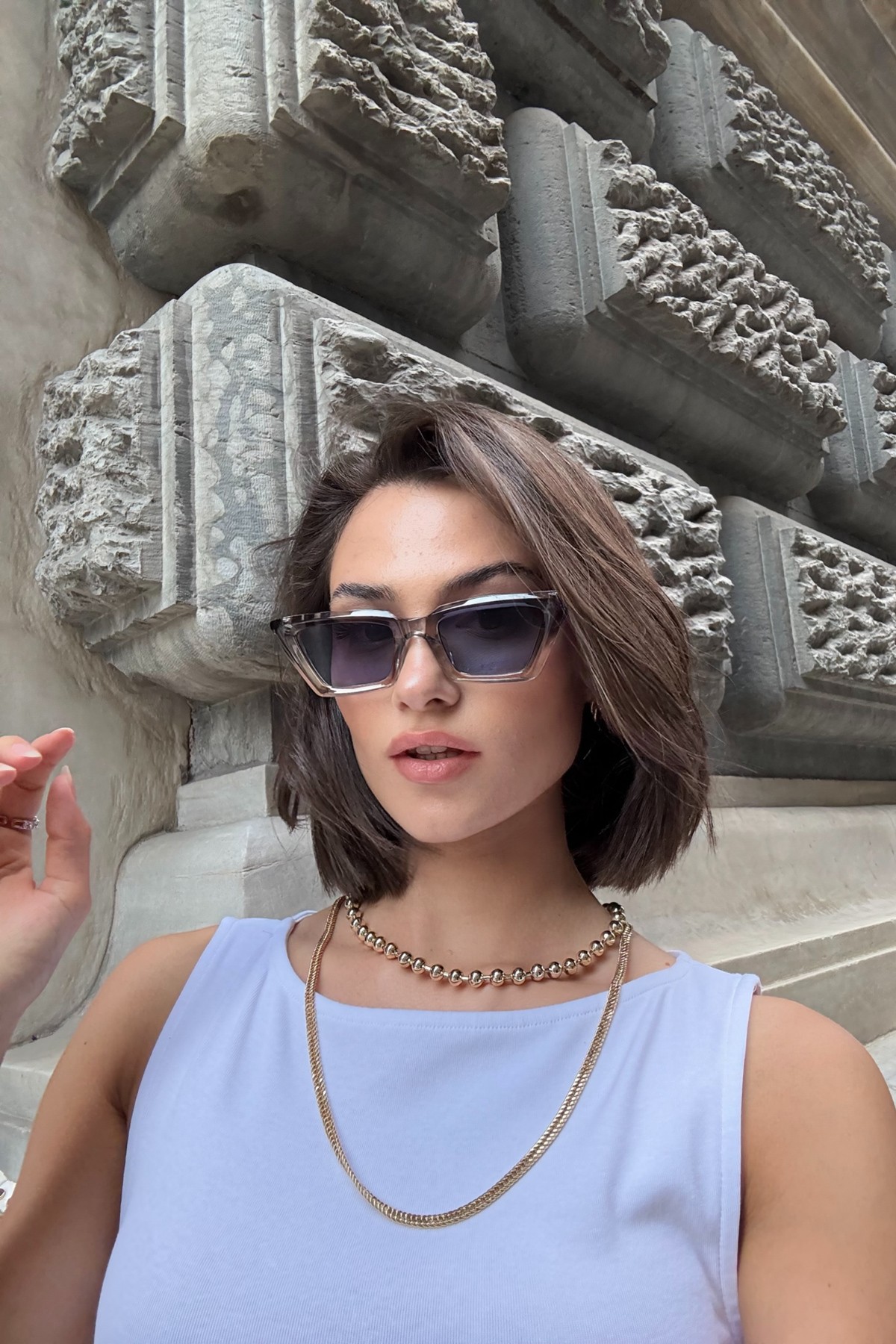 İklaila Cat-Eye Gözlük Gri