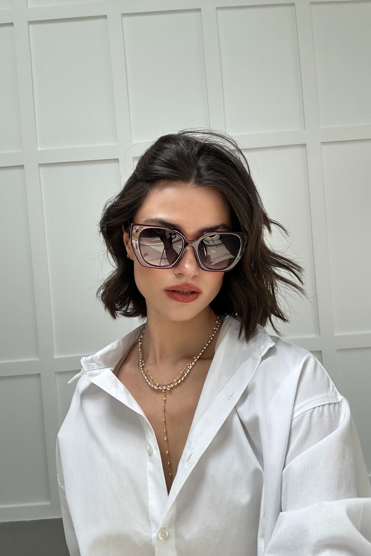 90’s Cat-Eye Gözlük Bordo