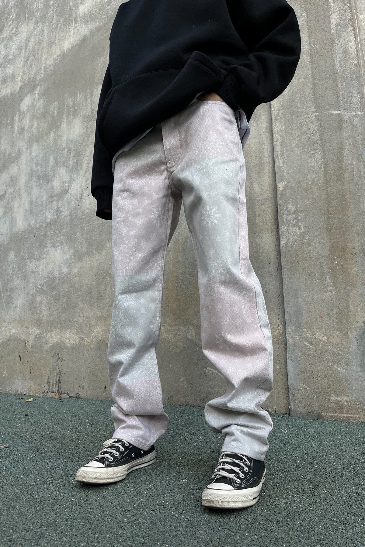 Etnik Desen Açık Kahve Baggy Pantolon