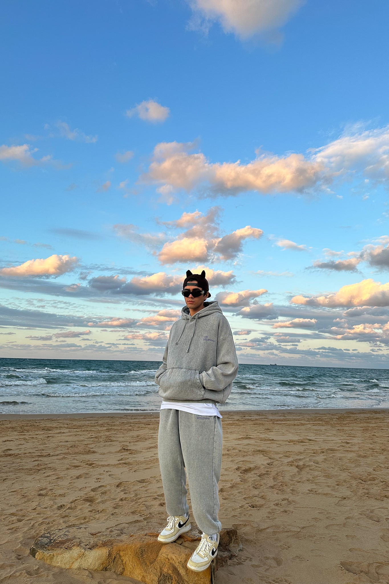 Comfy Açık Gri Oversize Eşofman Takımı
