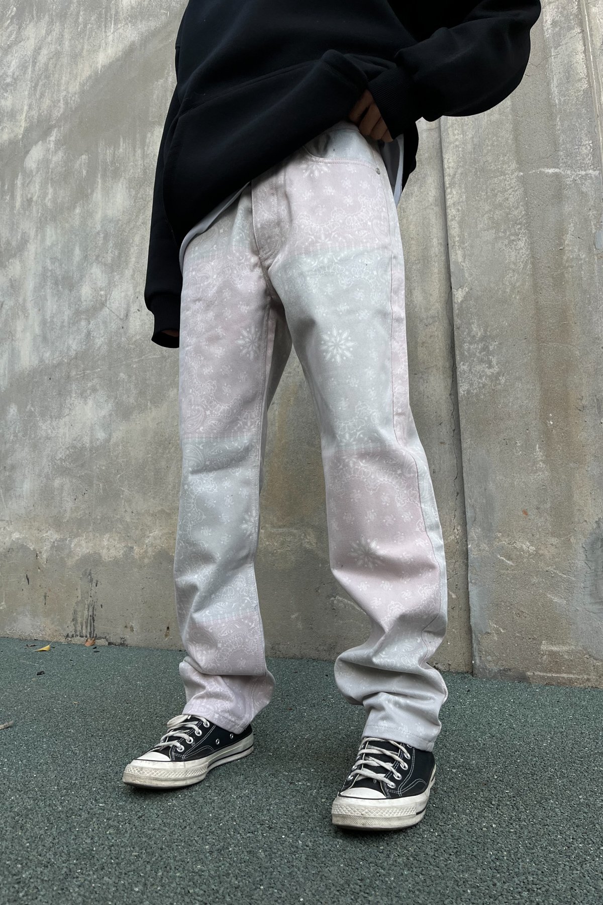 Etnik Desen Açık Kahve Baggy Pantolon