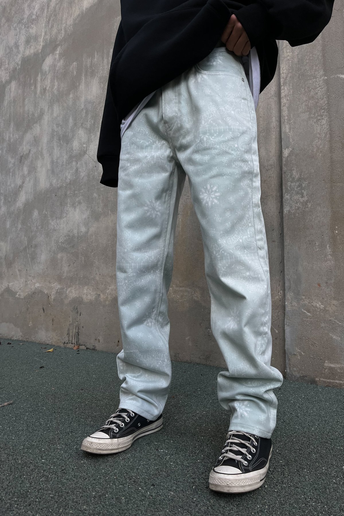 Etnik Desen Sage Baggy Pantolon