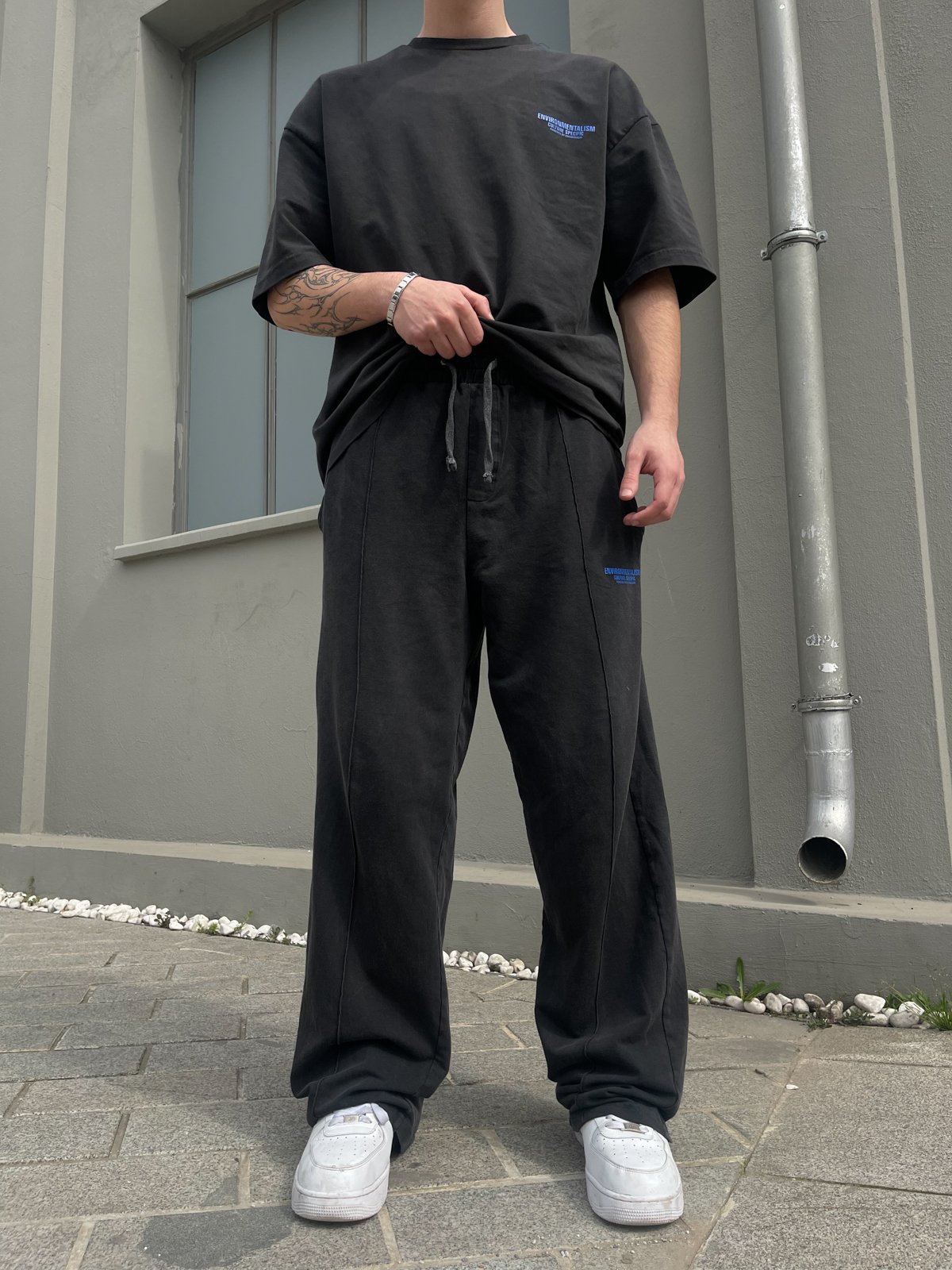 Oversize Yıkamalı Eşofman Takımı