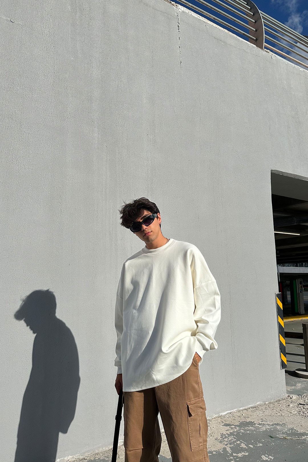 Basic Beyaz Oversize Sweatshirt