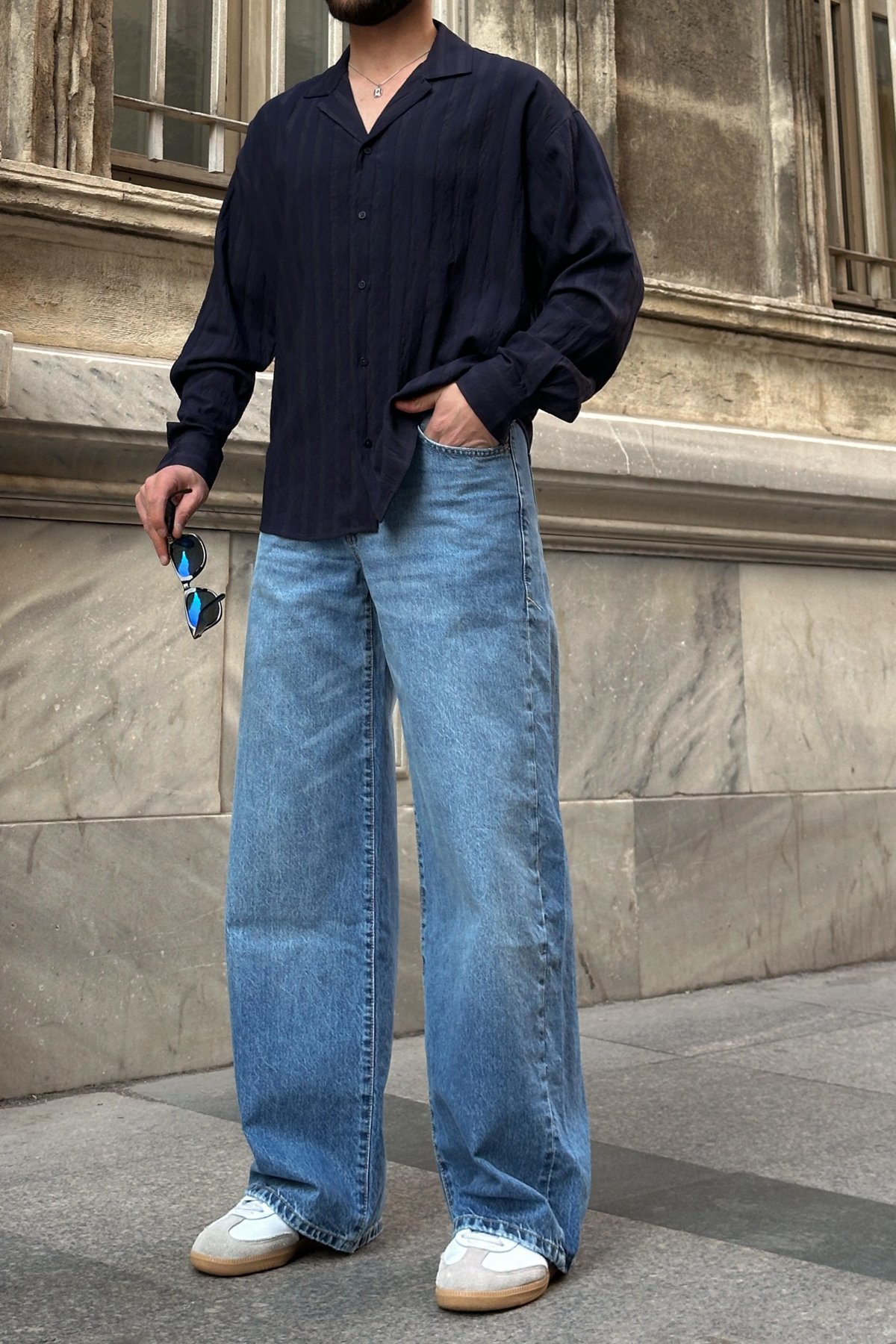 Taşlamalı Relaxed Baggy Jean