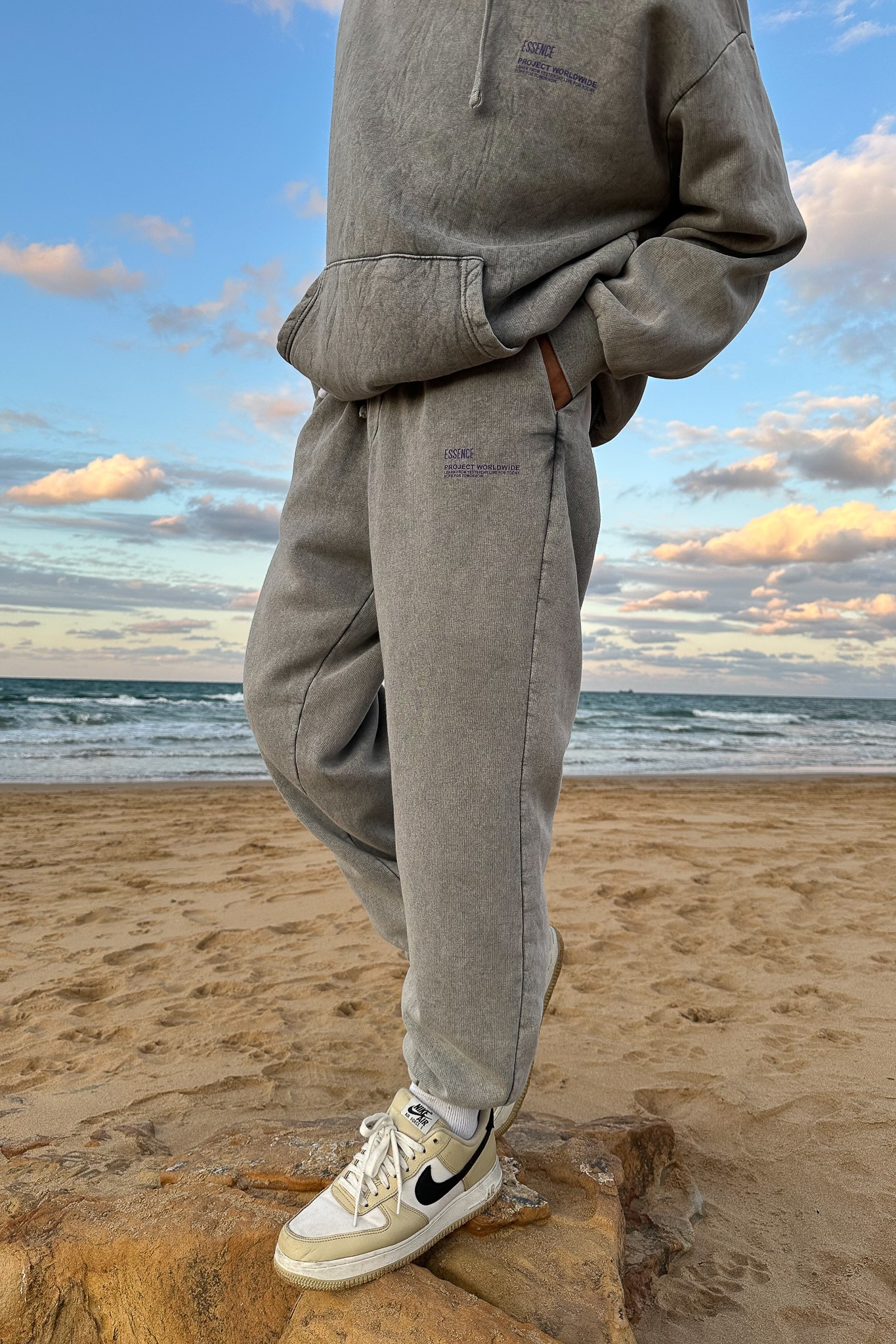Comfy Açık Gri Oversize Eşofman Takımı