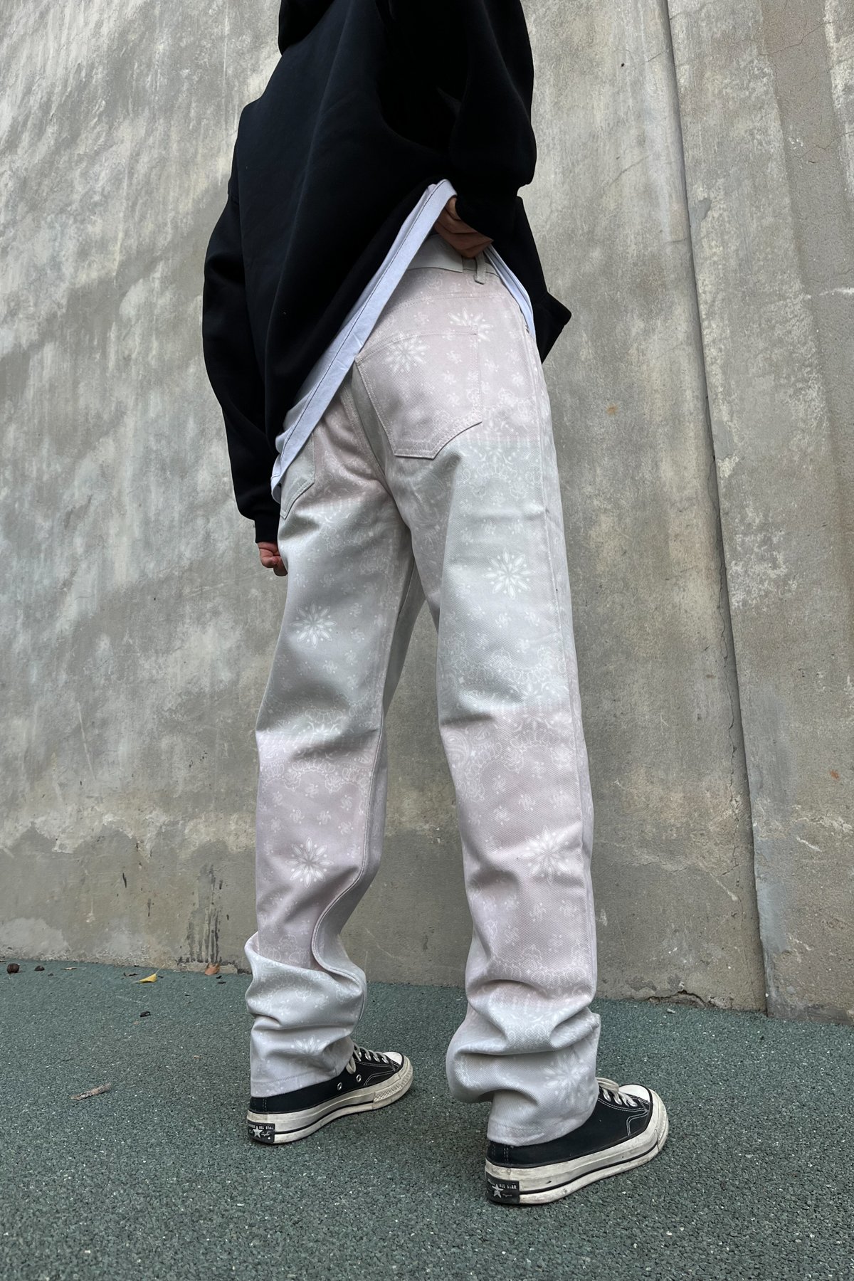 Etnik Desen Açık Kahve Baggy Pantolon