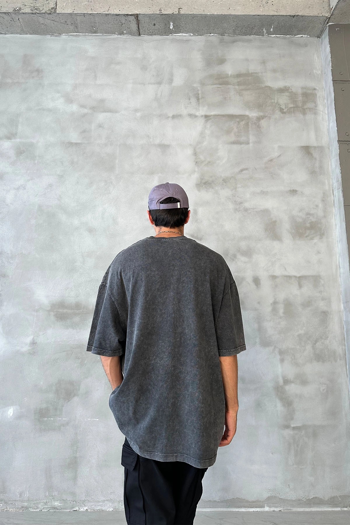 Faıth Baskılı Oversize Antrasit T-Shirt