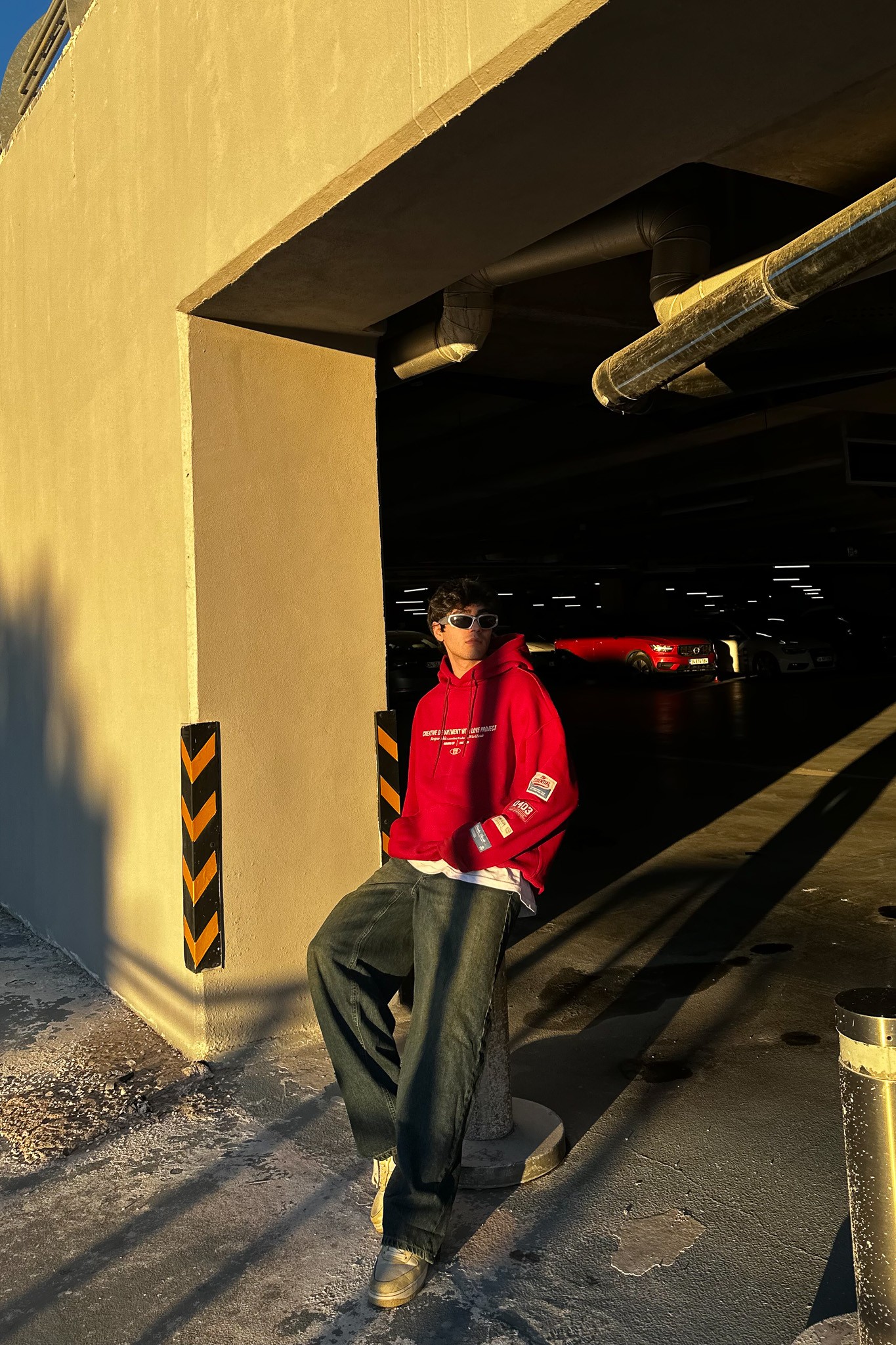 Baskılı 90's Oversize Bordo Hoodie