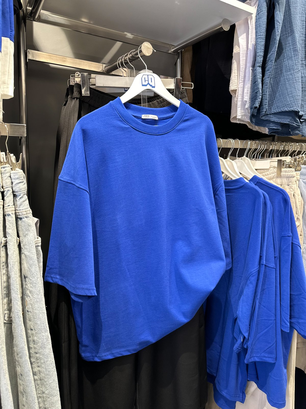 Yarım Kol Salaş T-shirt  - saks mavi