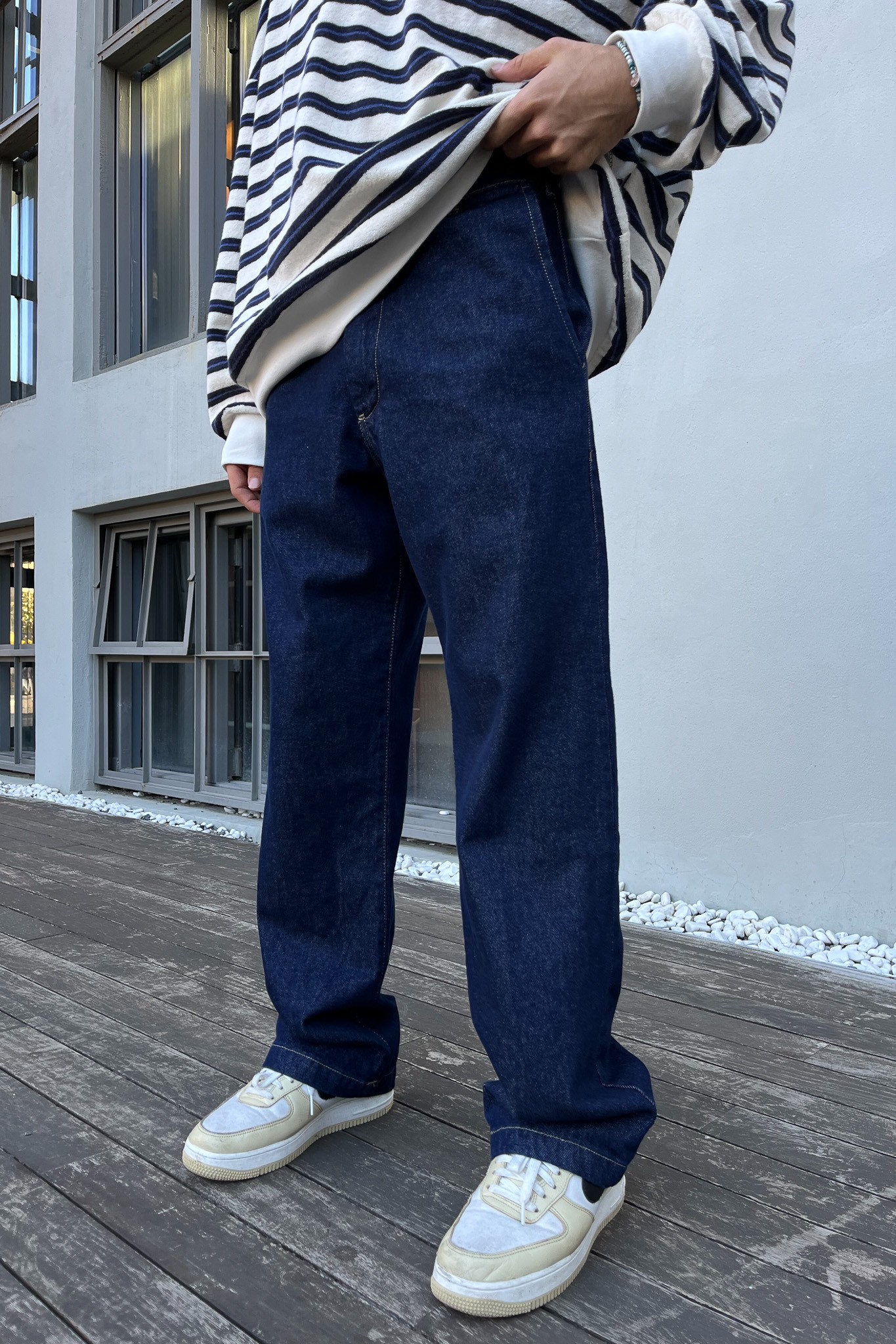 Loose Fit Lacivert Basic Pantolon
