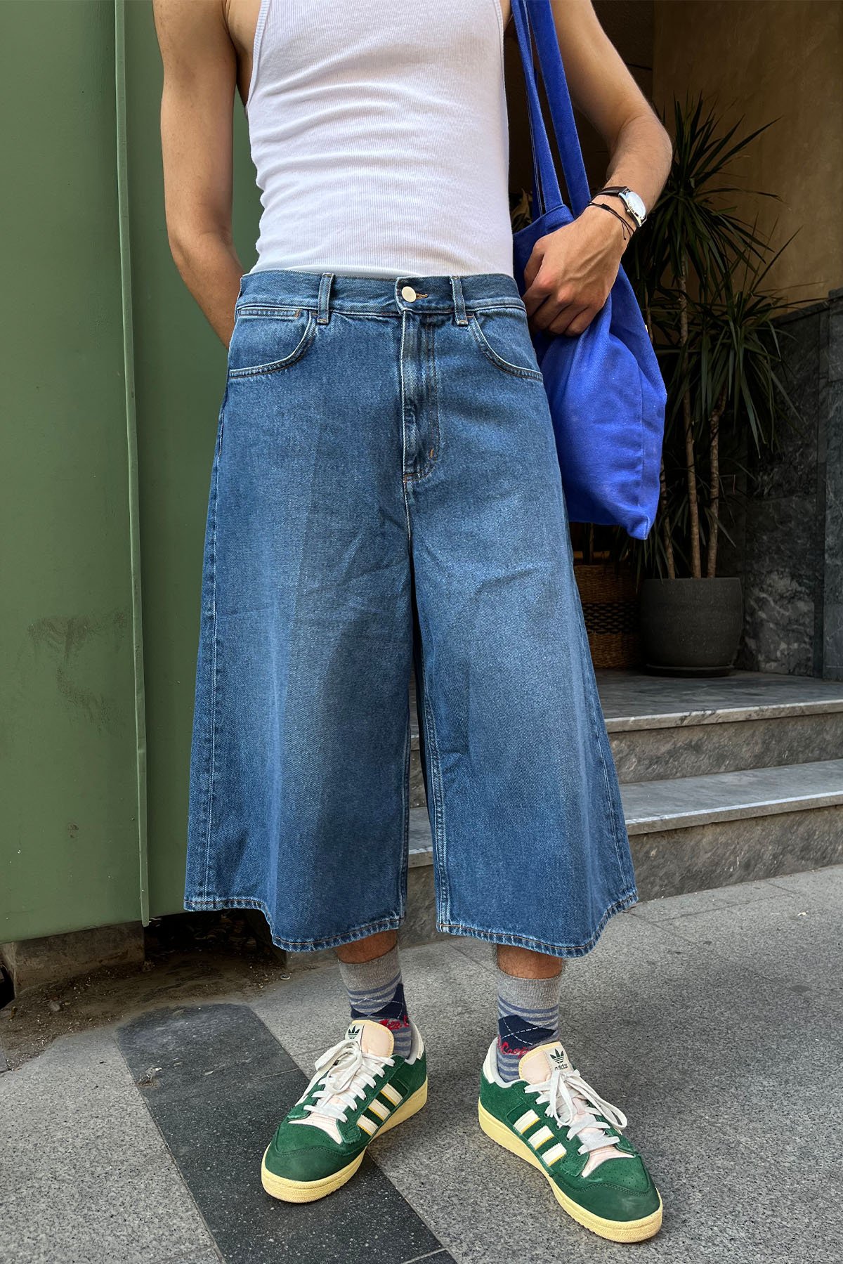 Denım Longline Mavi Şort