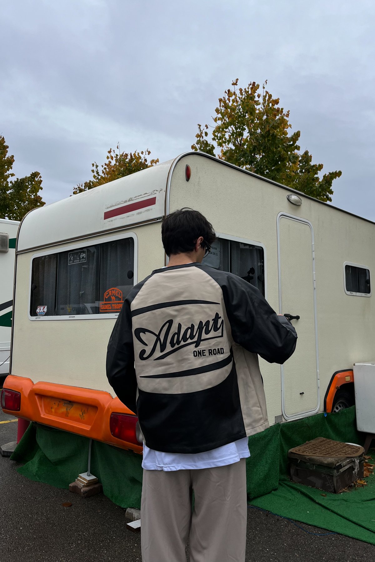 Adapt On Road Premium Krem Deri Ceket