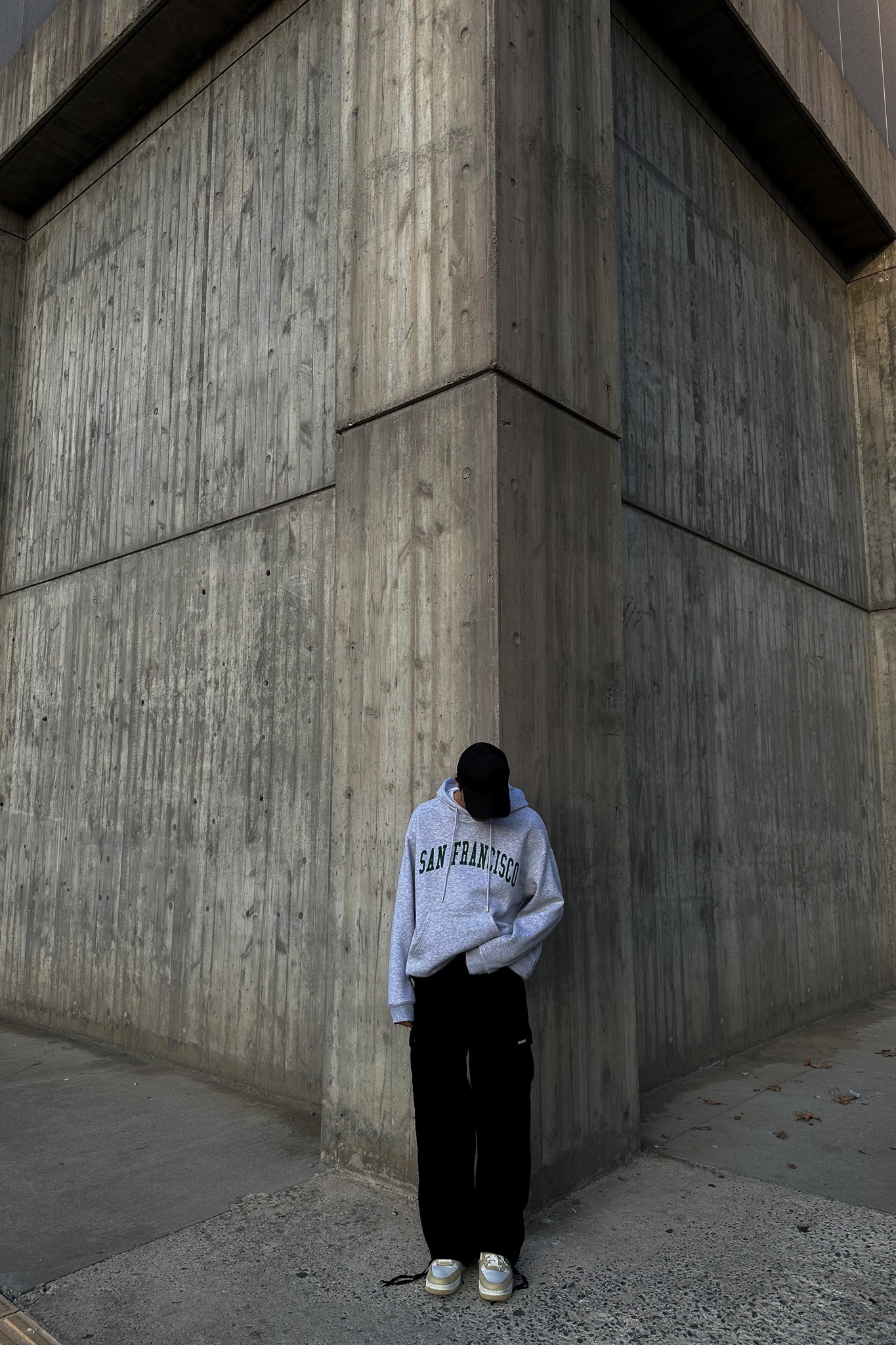 San Francisco Baskılı Gri Oversize Sweatshirt