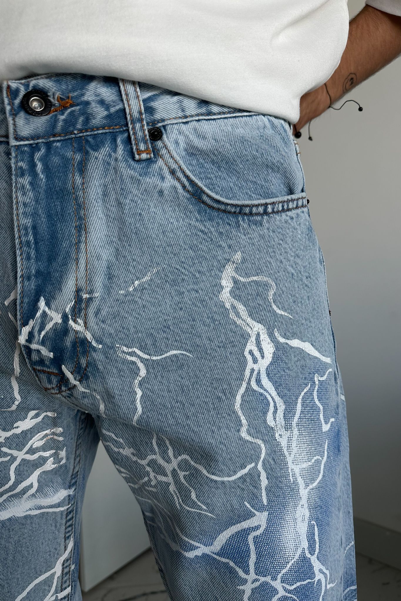 Yıldırım Baskılı Baggy Jean Pantolon