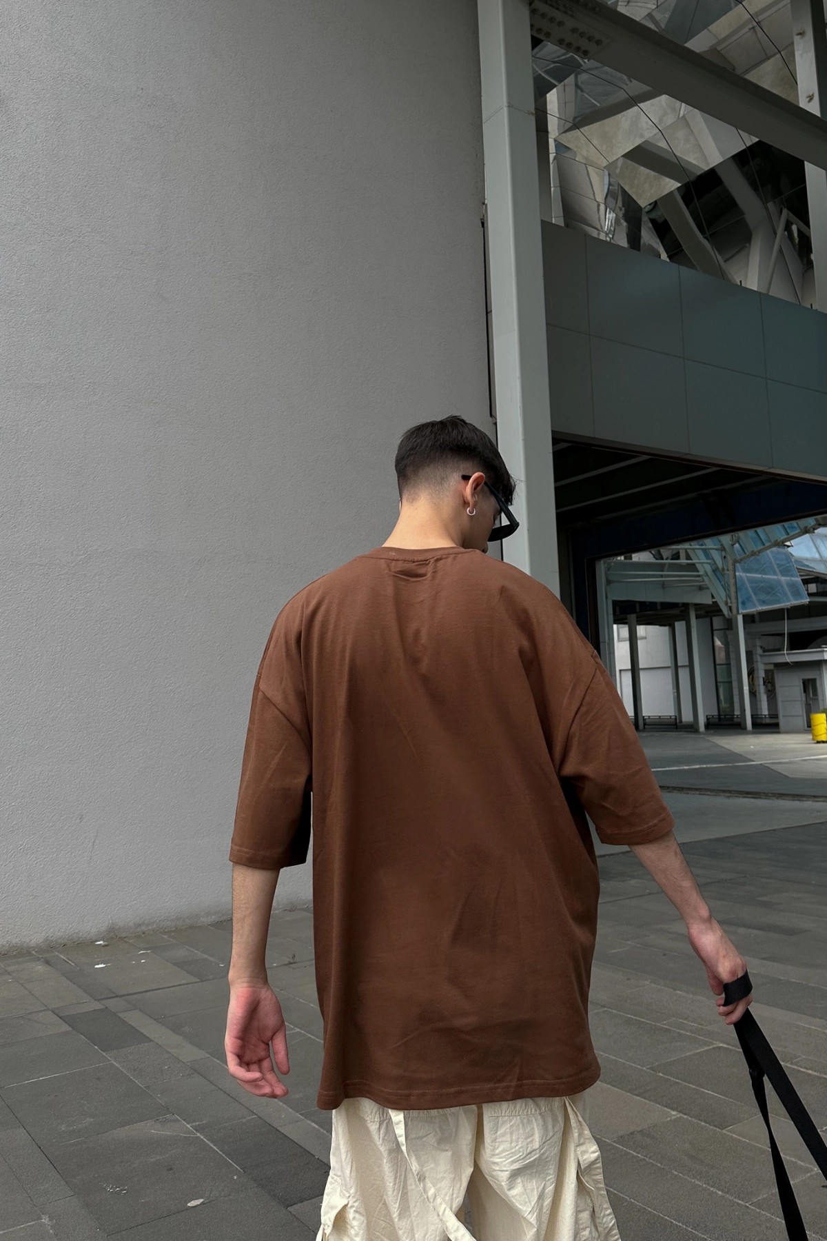 F2CE Reflektör Baskılı Kahverengi T-Shirt