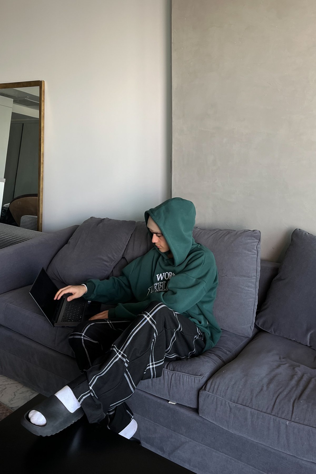 Ekose Desen Baggy Pijama Altı