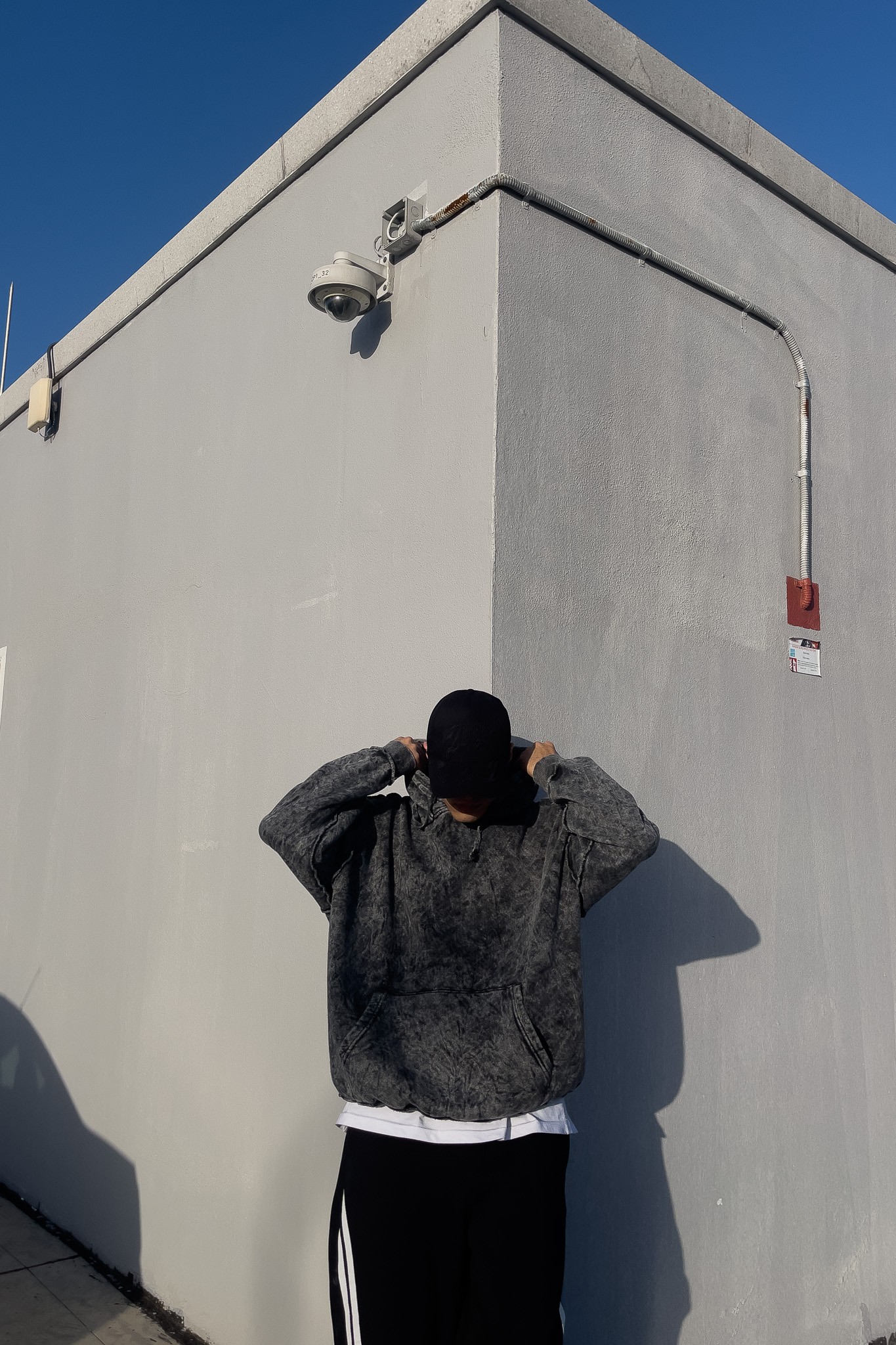 Acid Wash Premium Antrasit Hoodie