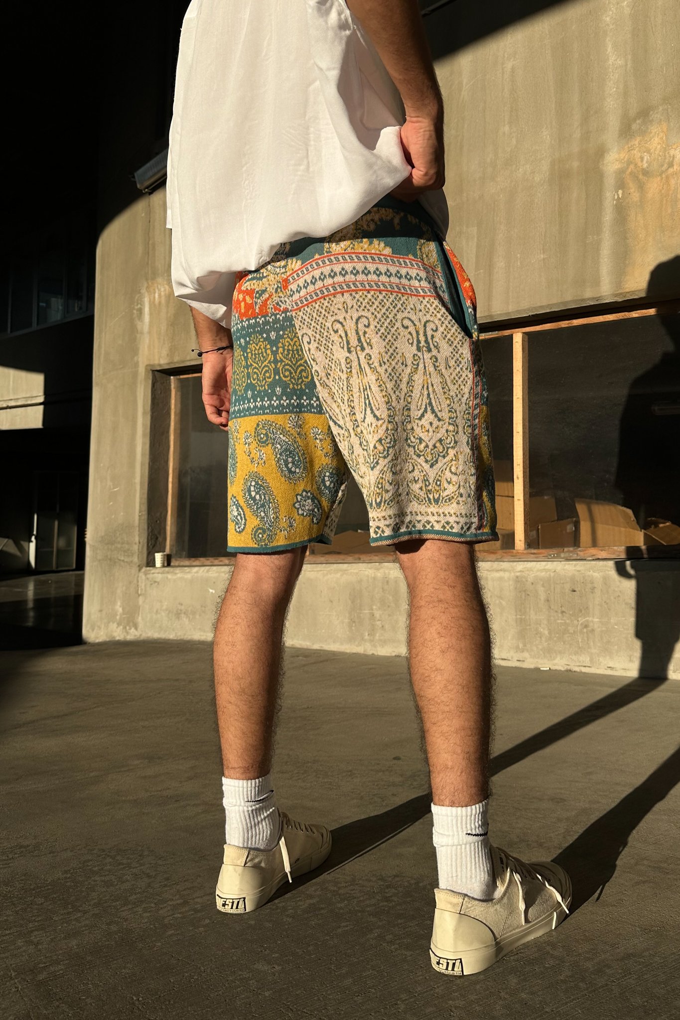 Premium Etnik Desen Relaxed Fit Şort