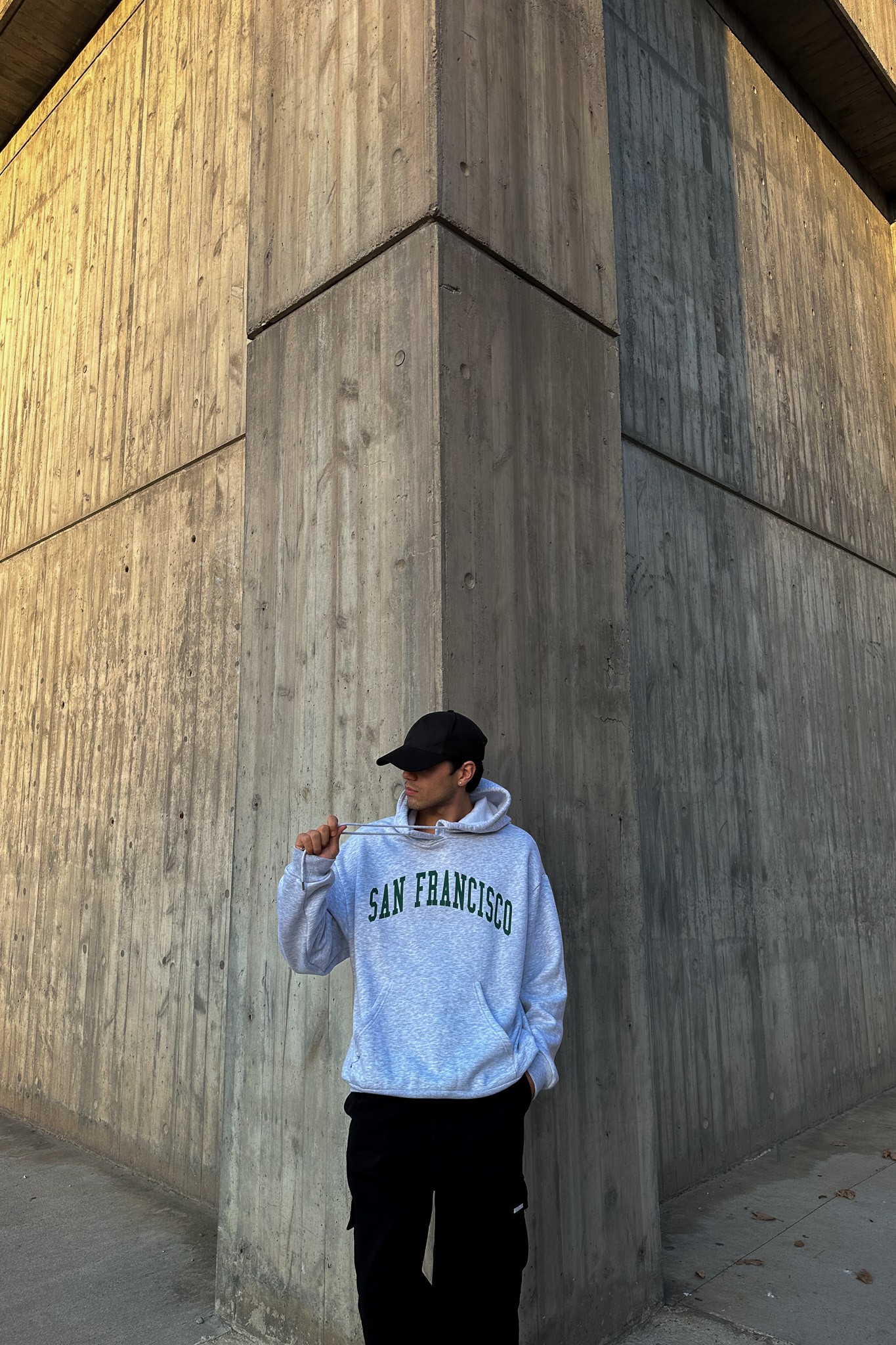San Francisco Baskılı Gri Oversize Sweatshirt