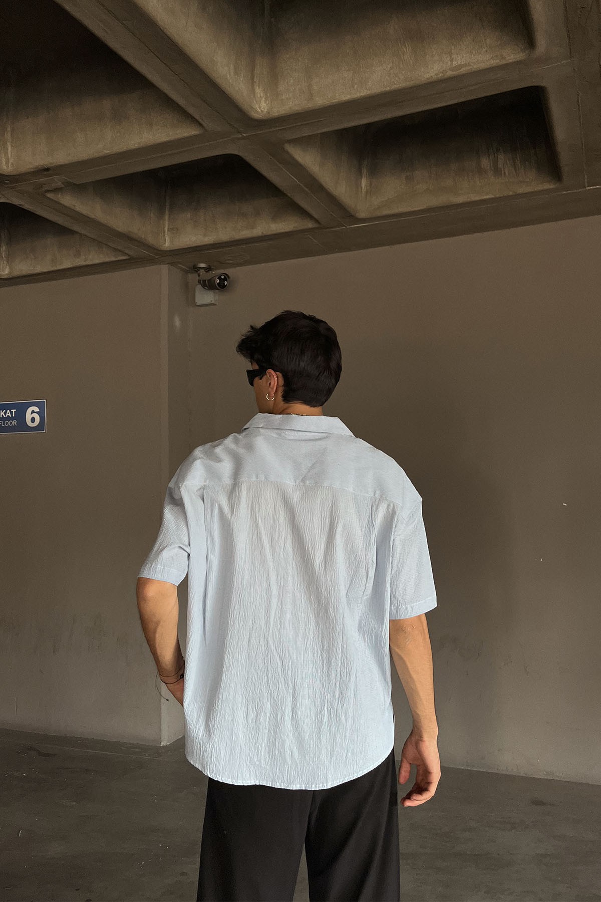 Liner Kısa Kol Oversize Su Yeşili Gömlek
