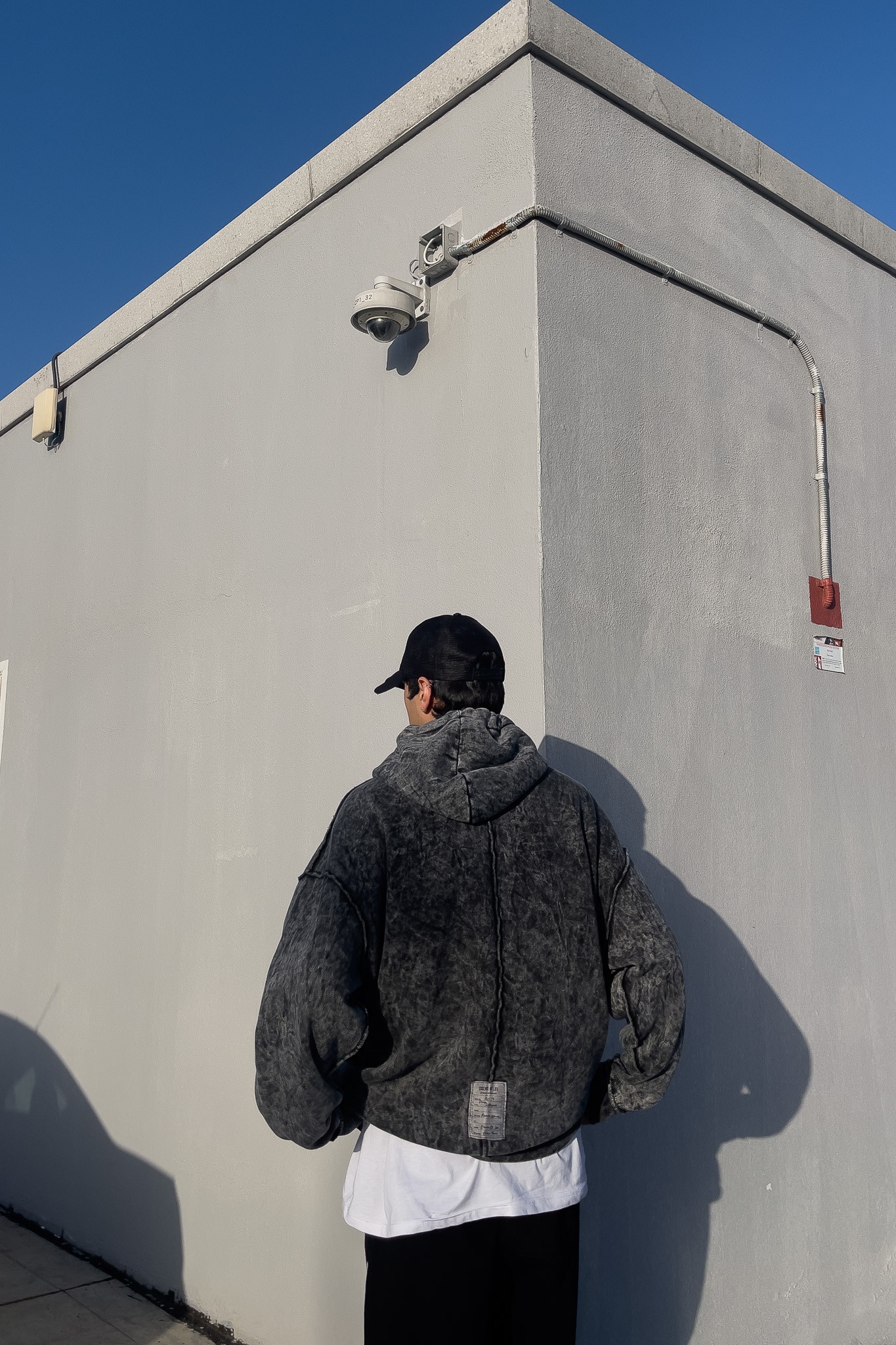 Acid Wash Premium Antrasit Hoodie