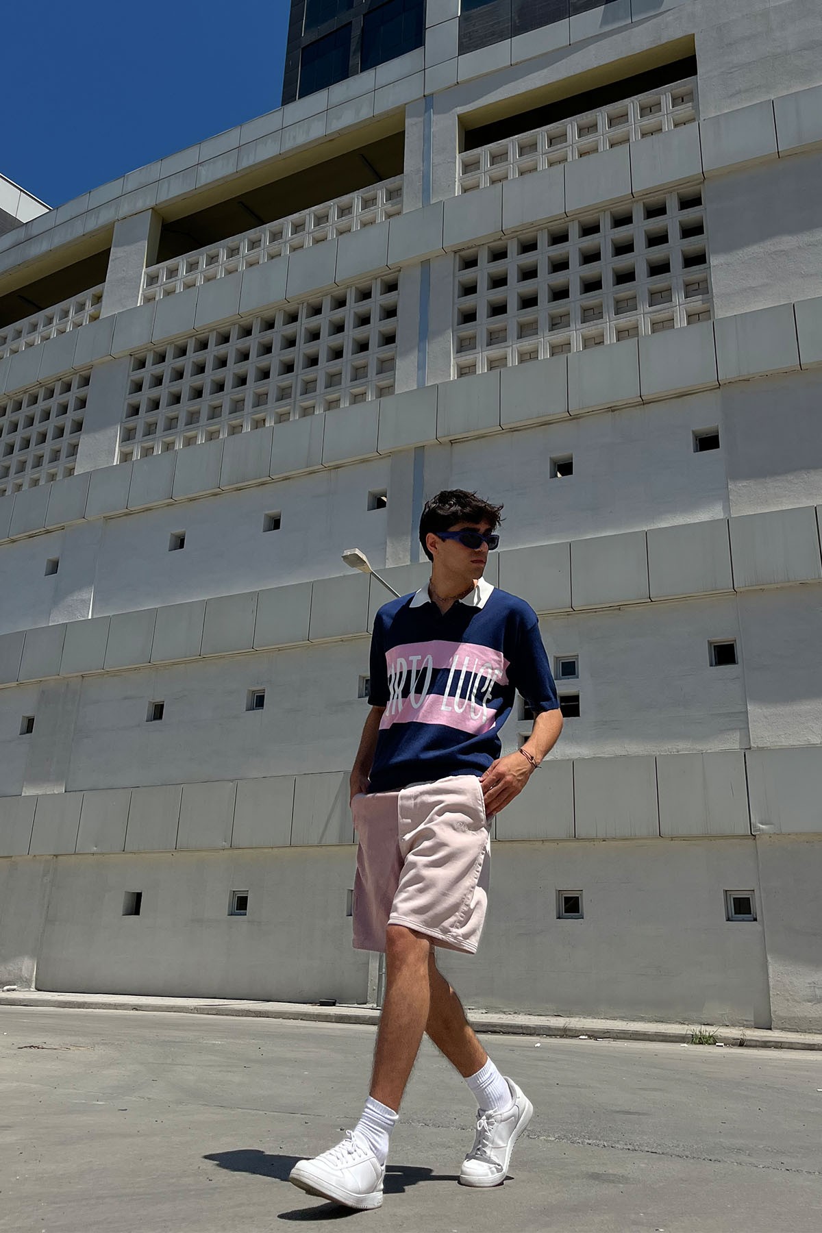 Porto Luce Baskılı Polo Yaka Lacivert T-Shirt