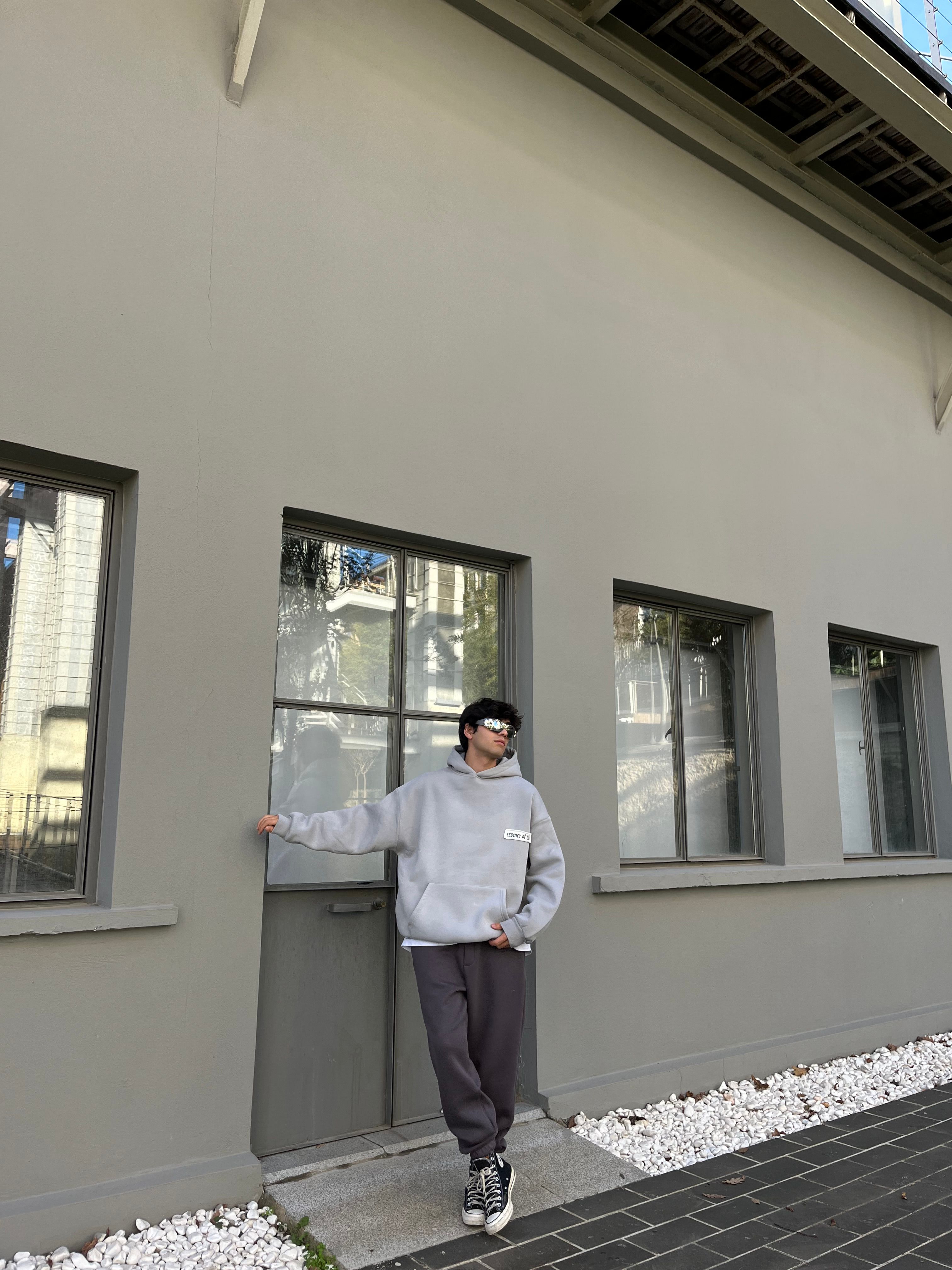 Şardonlu Jogger Füme Eşofman Altı