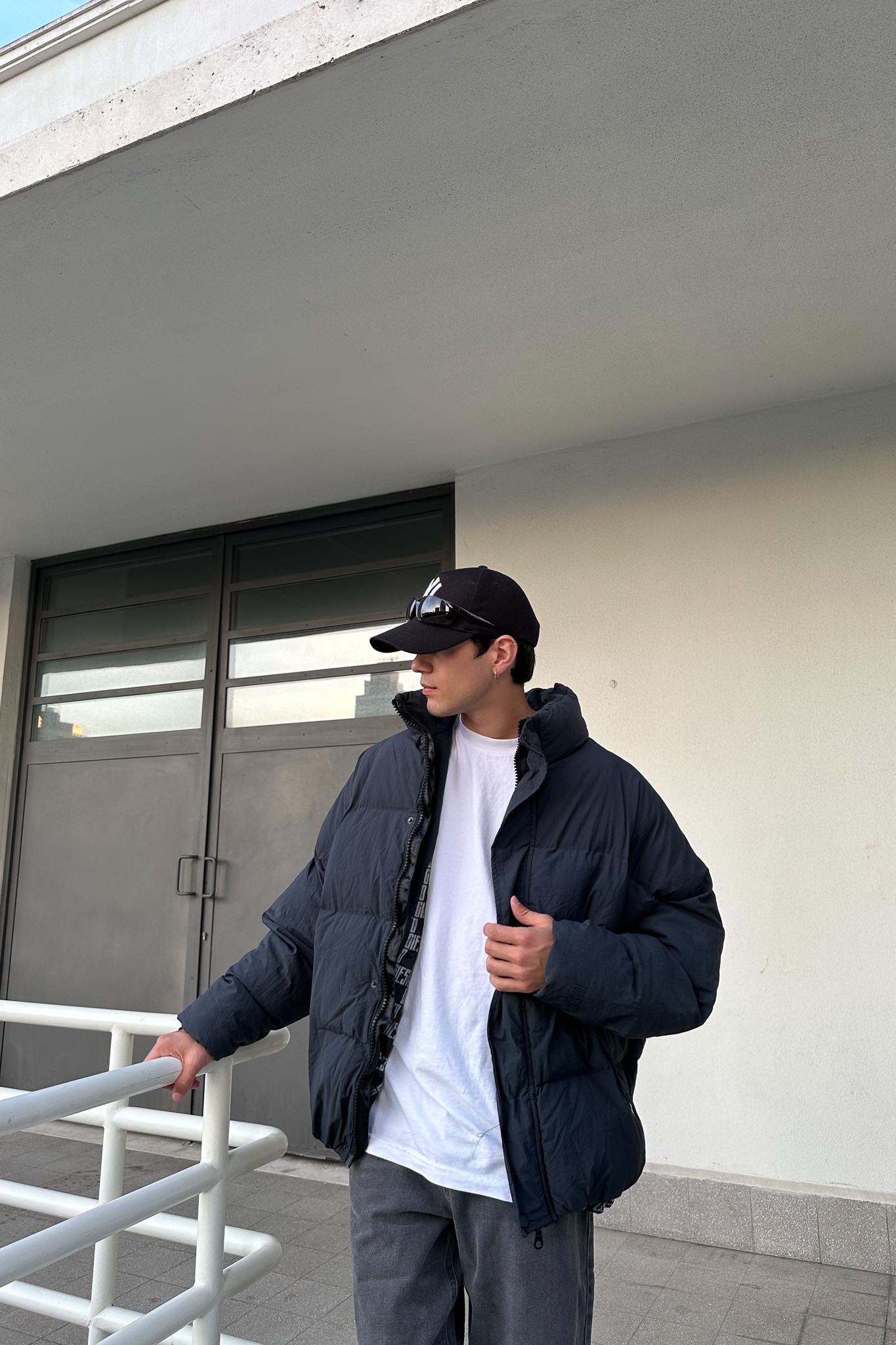 Puffer Siyah Oversize Mont