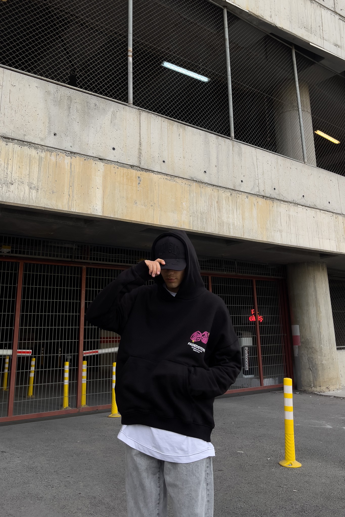 Faded Store Siyah Oversize Sweatshirt
