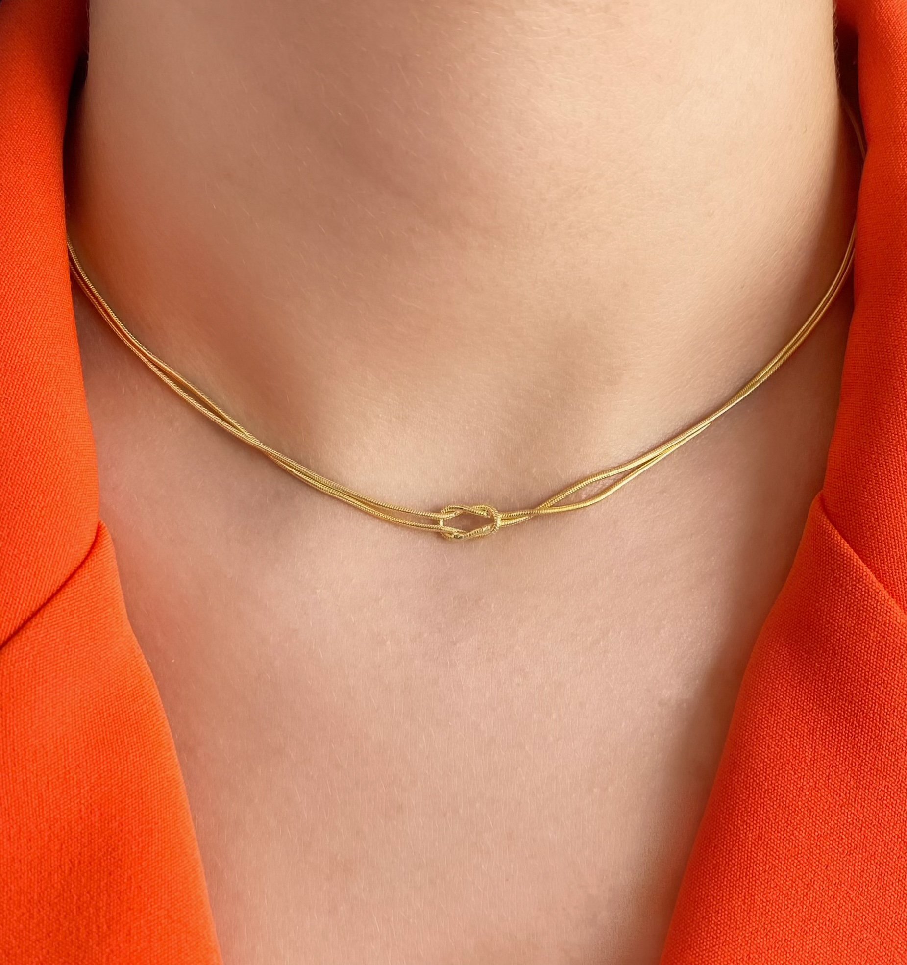 925 Gümüş | Düğüm Choker Kolye