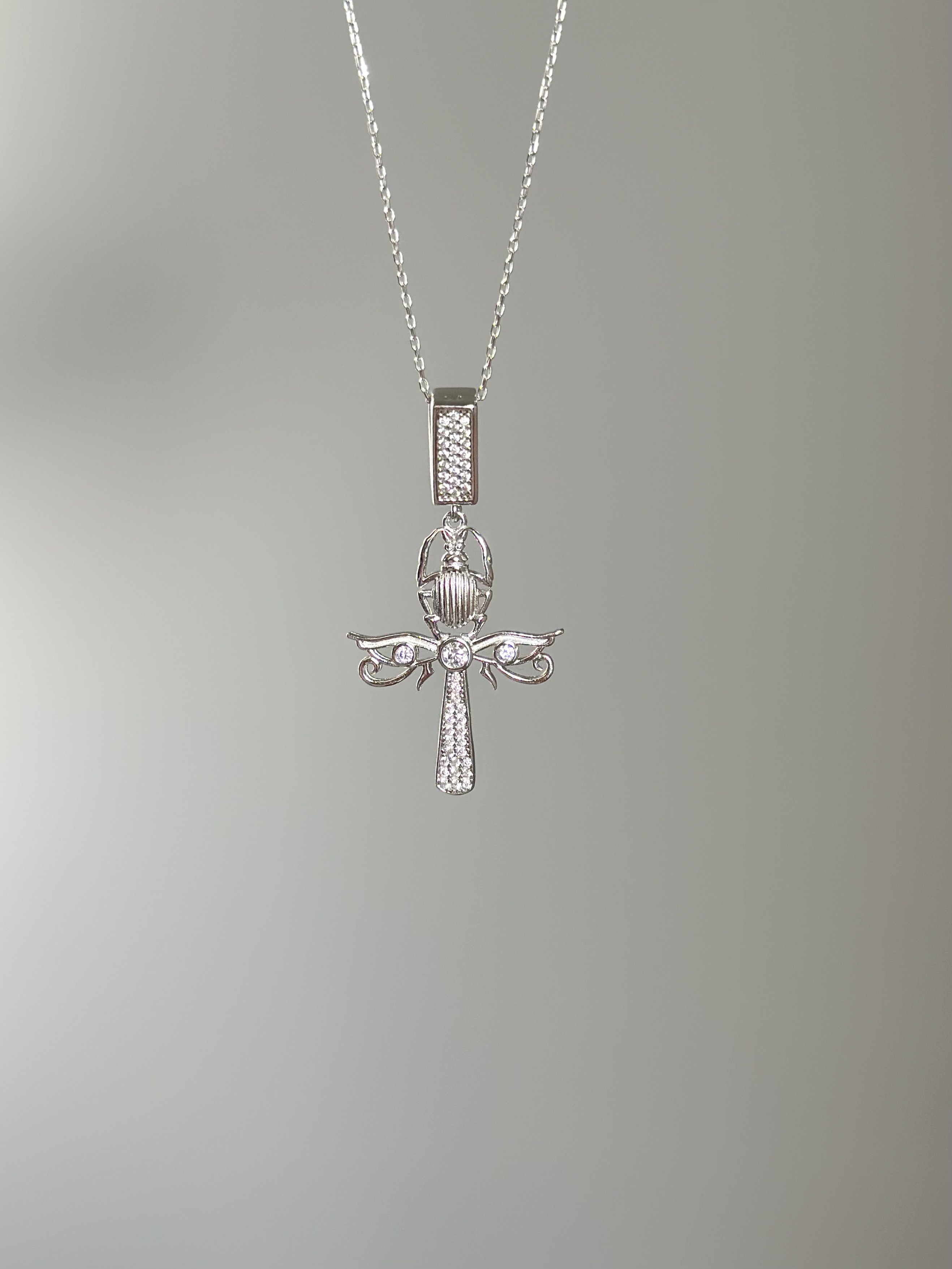 925 Gümüş | Scarab Ankh Kolye
