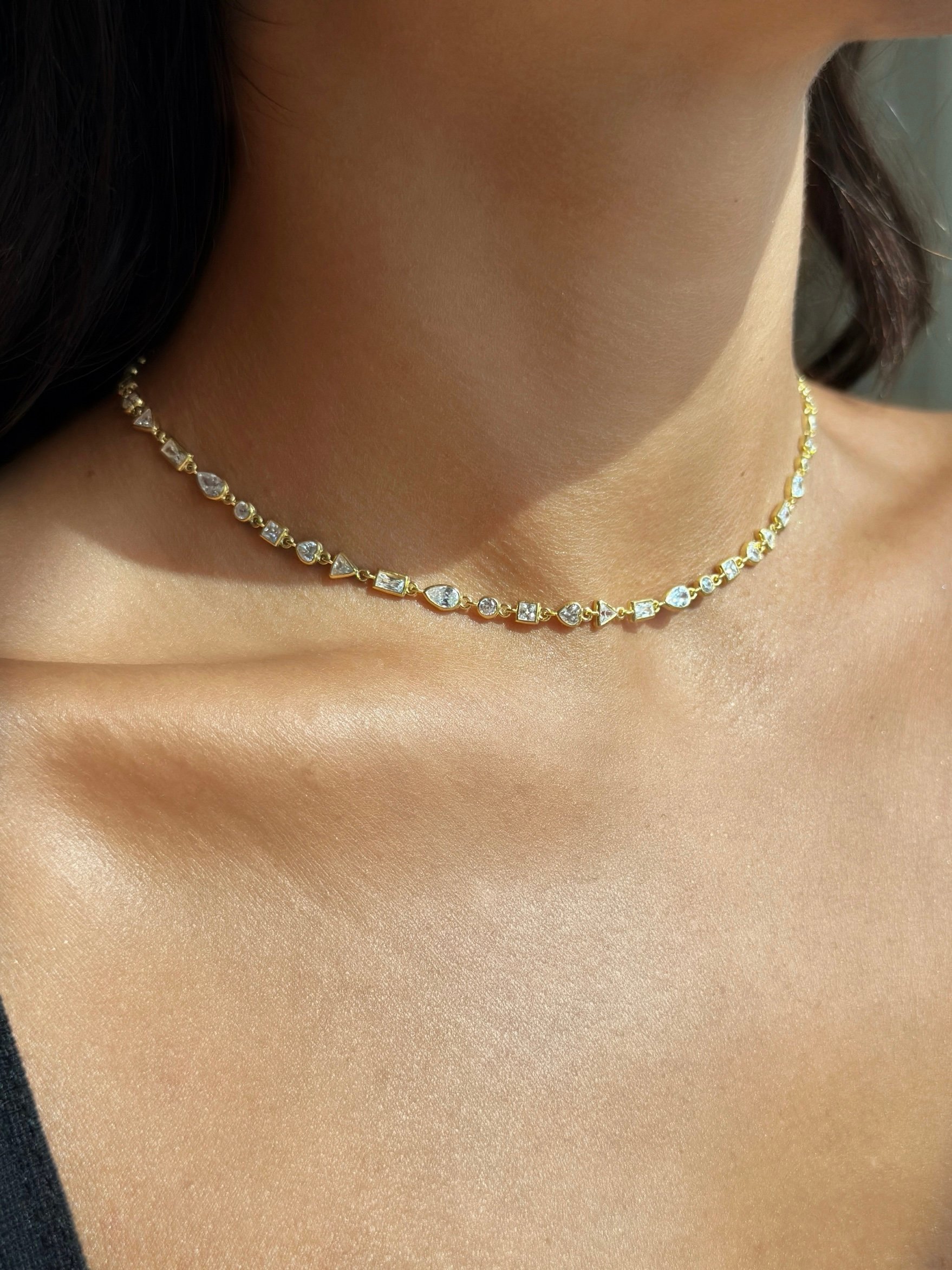 925 Gümüş | Karma Taş Choker Kolye