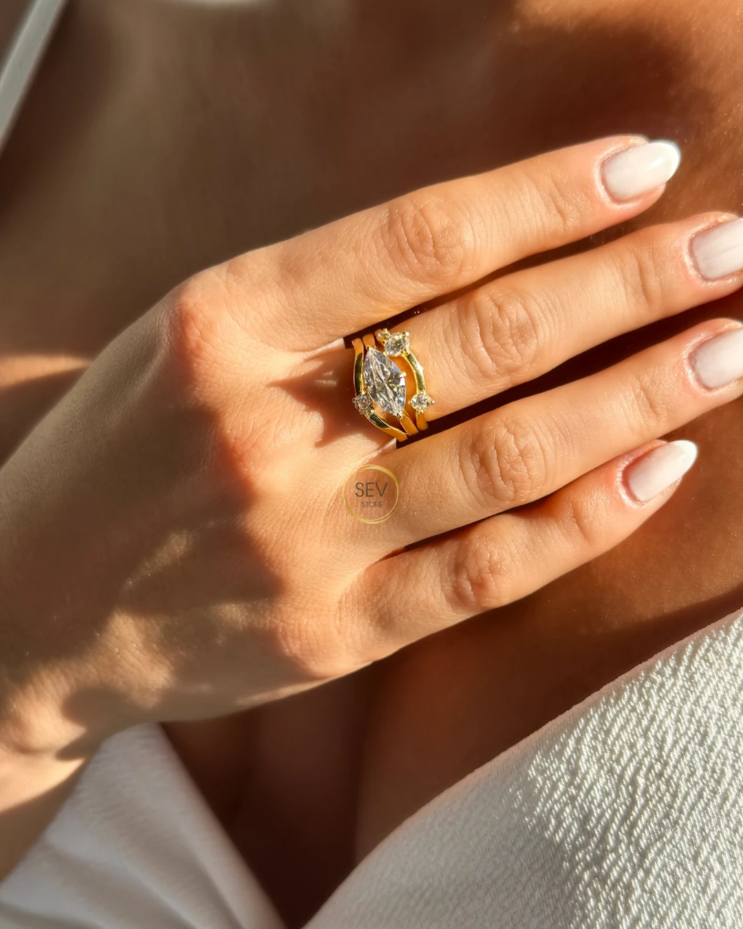 925 Gümüş | Taşlı Üç Set Yüzük