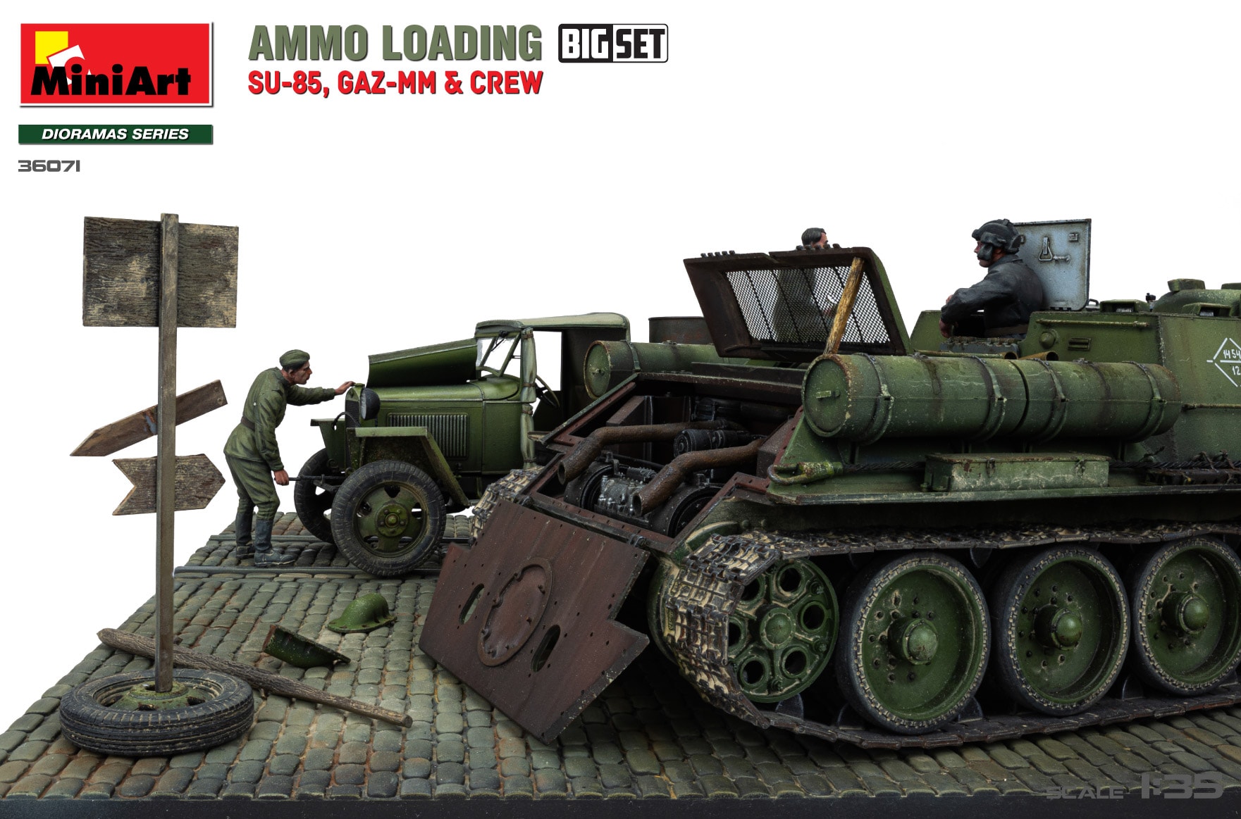 MiniArt 36071 1:35 Mühimmat Yükleme (SU-85, GAZ-MM & Mürettebat) Büyük Ser