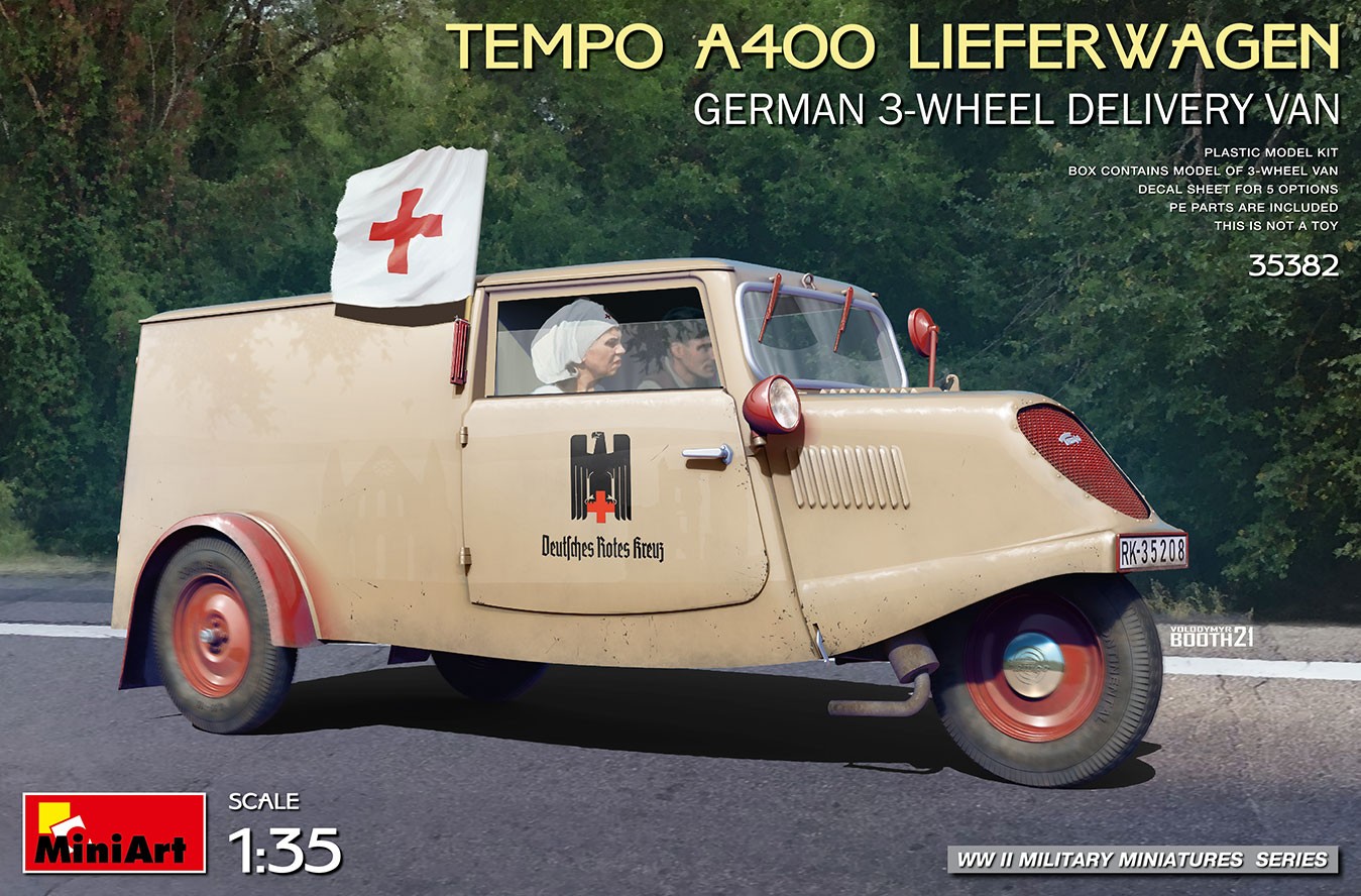 MiniArt 35382 1:35 Tempo A400 Lieferwagen. Alman-3 Tekerlekli Servis Aracı